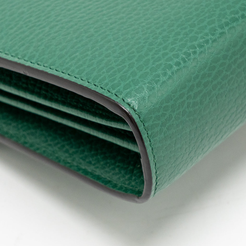 GUCCI MINI DIONYSUS WALLET ON CHAIN CALFSKIN GREEN MULTICOLOUR HARDWARE