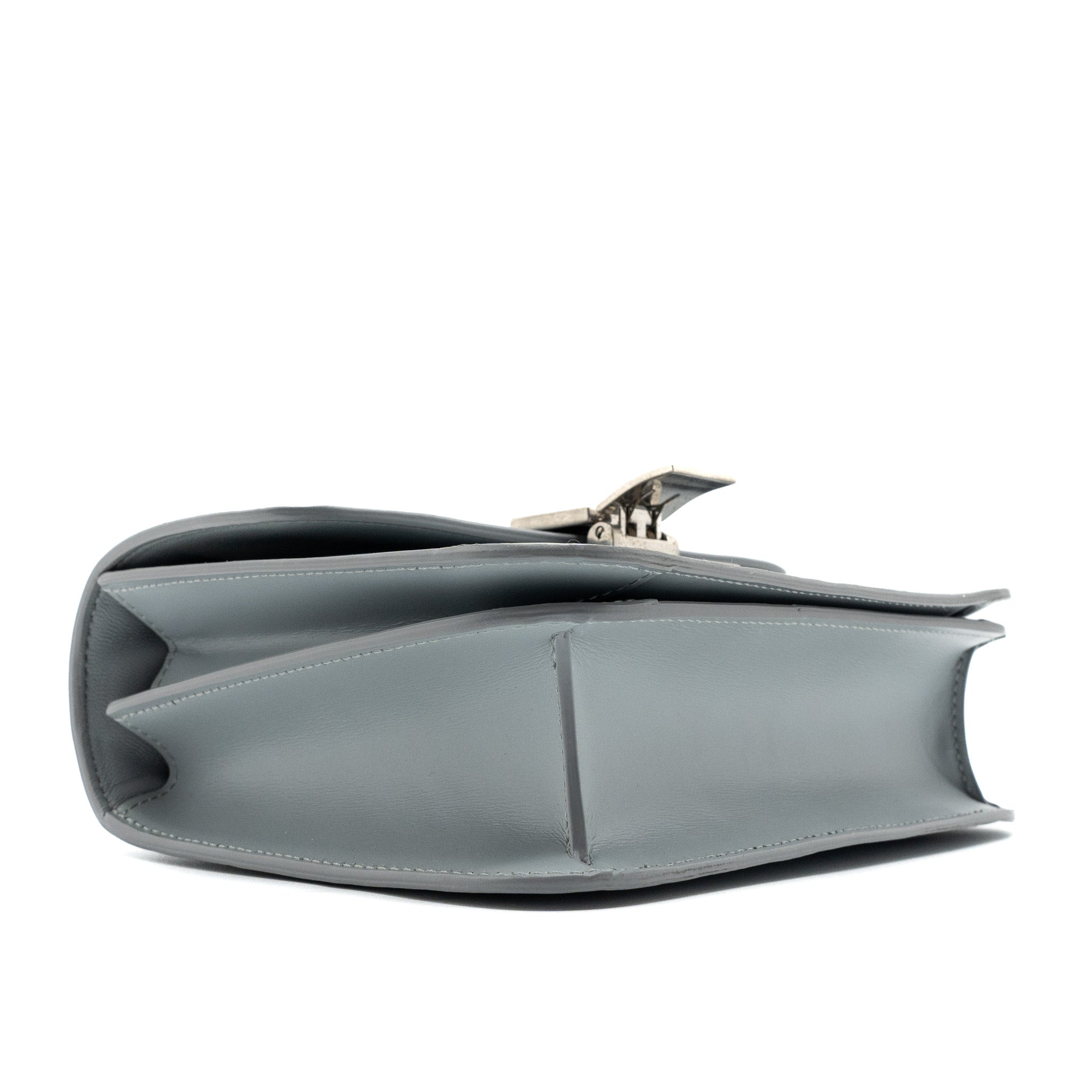 CELINE TEEN CLASSIC BAG BOX CALFSKIN LIGHT GREY SHW
