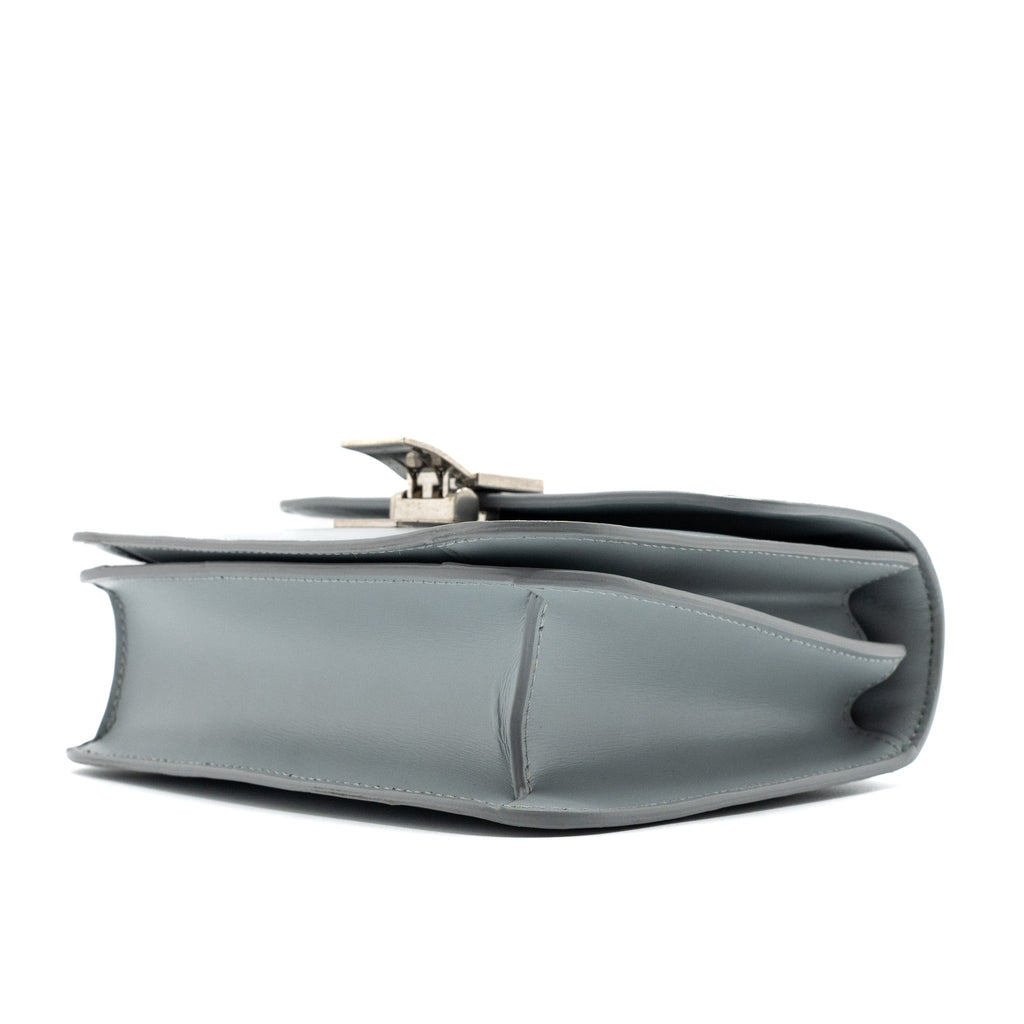 CELINE TEEN CLASSIC BAG BOX CALFSKIN LIGHT GREY SHW