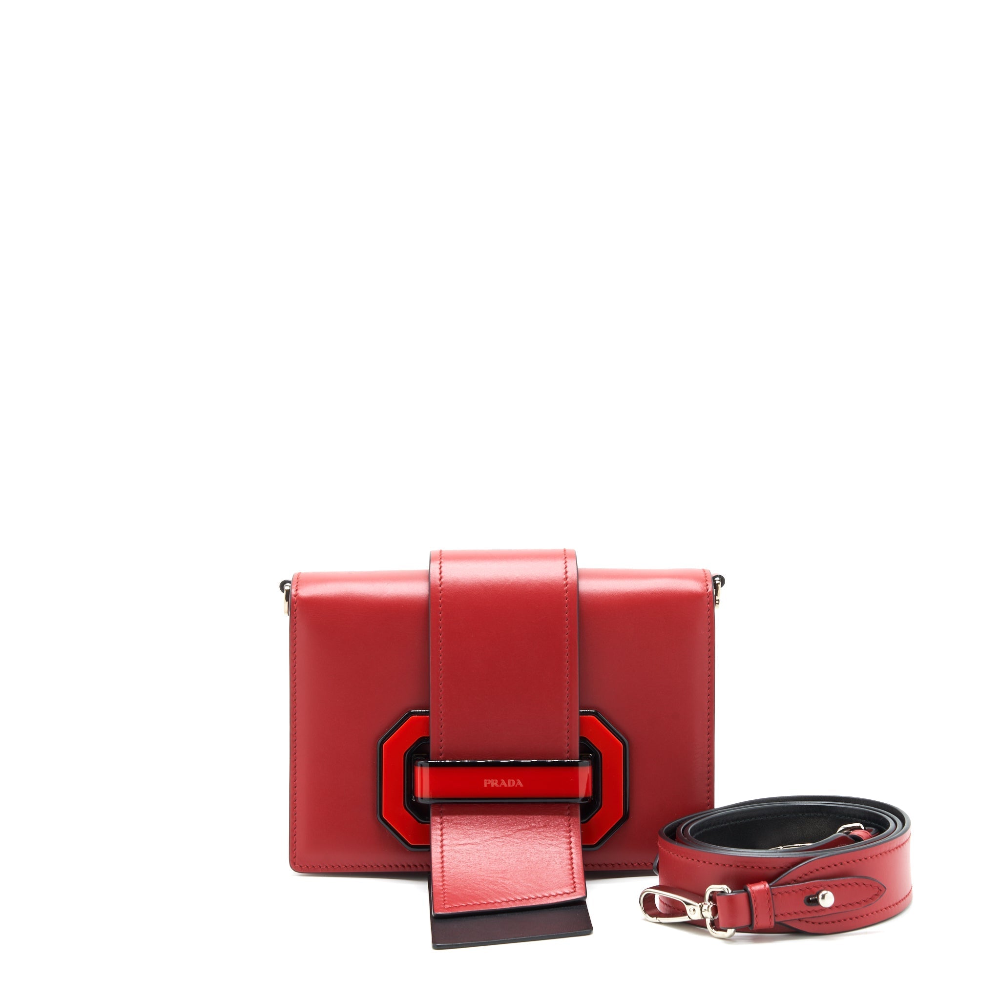PRADA PLEX RIBBON BAG RED GHW