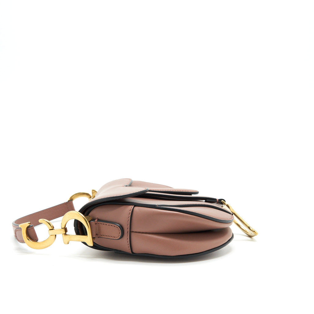 CHRISTIAN DIOR MINI SADDLE BAG PINK CALFSKIN LEATHER