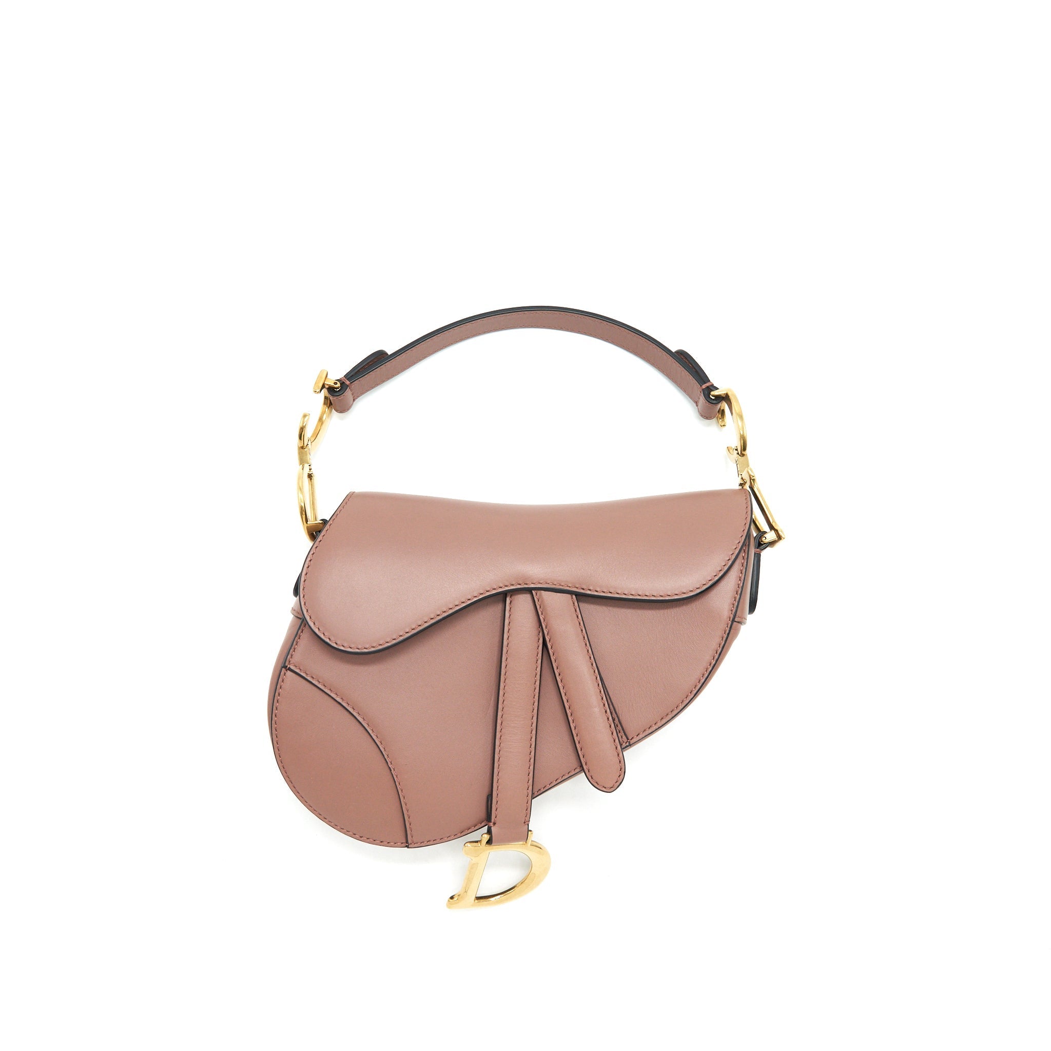 CHRISTIAN DIOR MINI SADDLE BAG PINK CALFSKIN LEATHER
