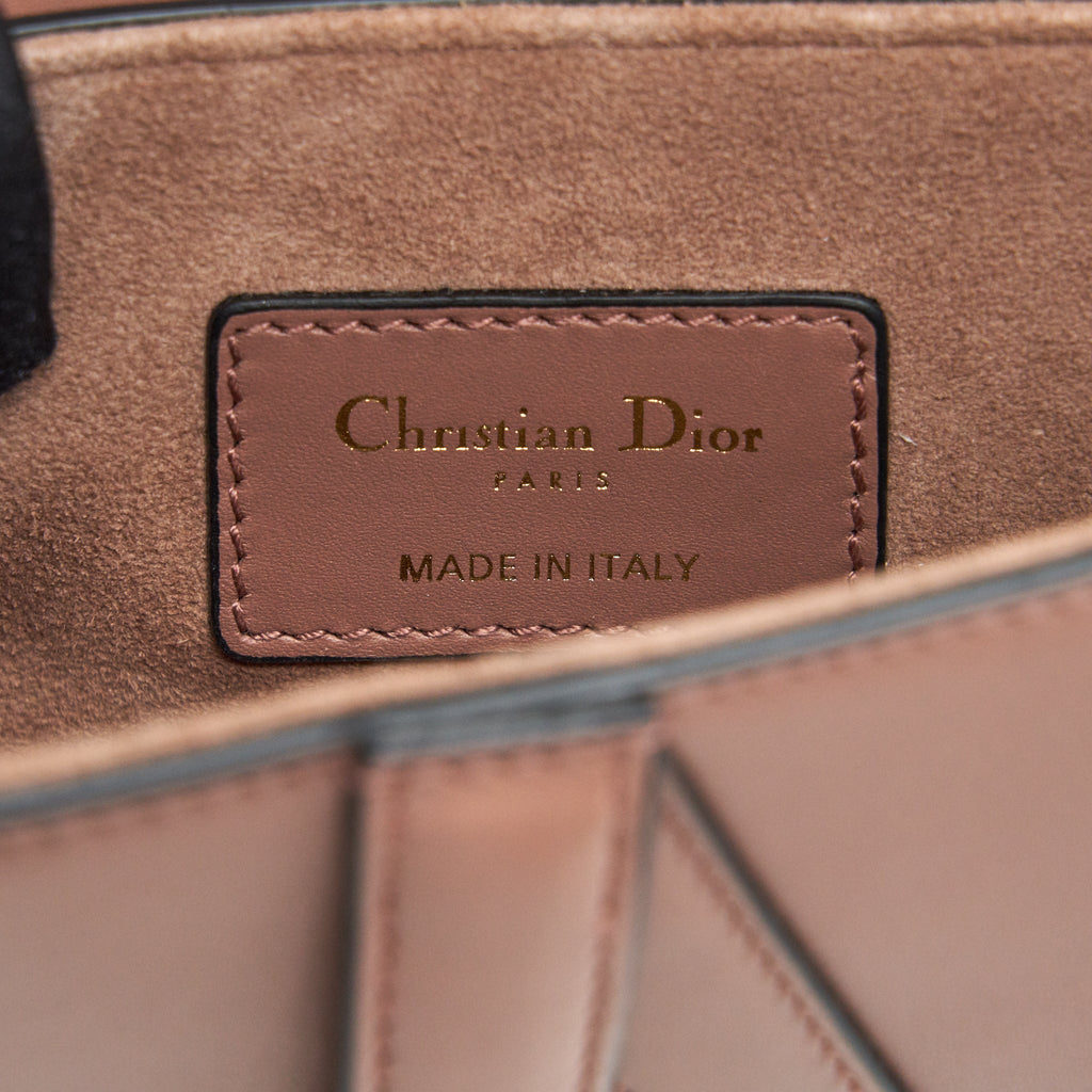 CHRISTIAN DIOR MINI SADDLE BAG PINK CALFSKIN LEATHER