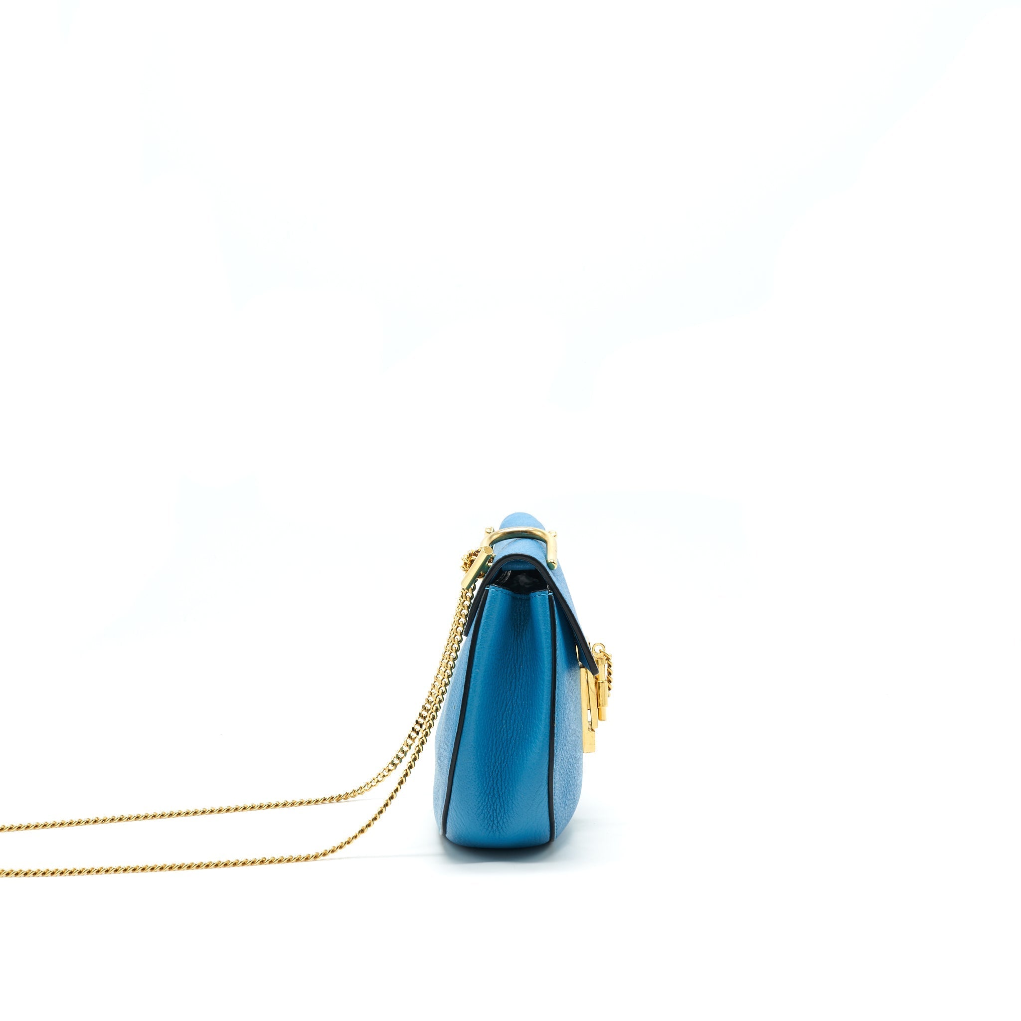 CHLOE MINI DREW SHOULDER BAG BLUE GHW