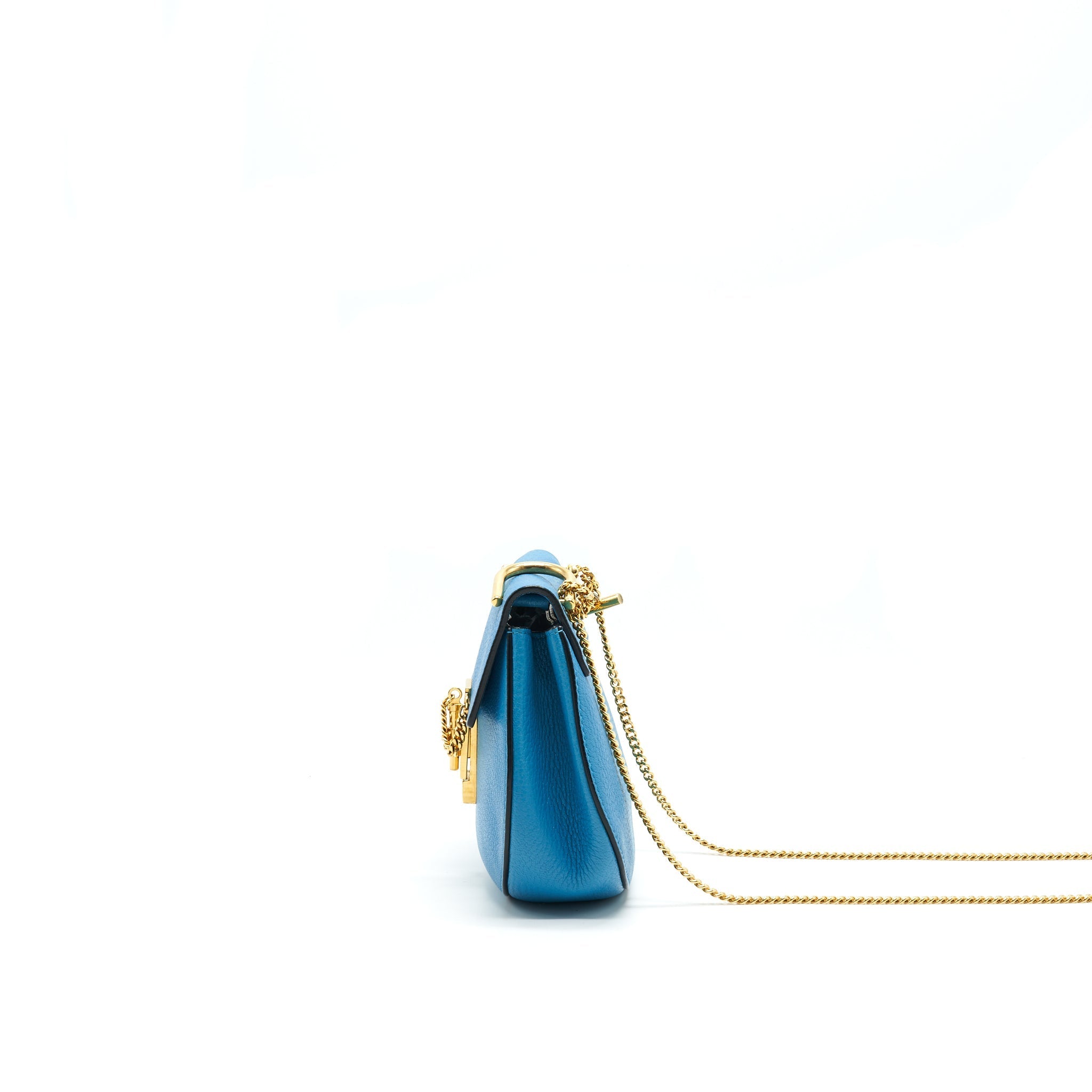 CHLOE MINI DREW SHOULDER BAG BLUE GHW