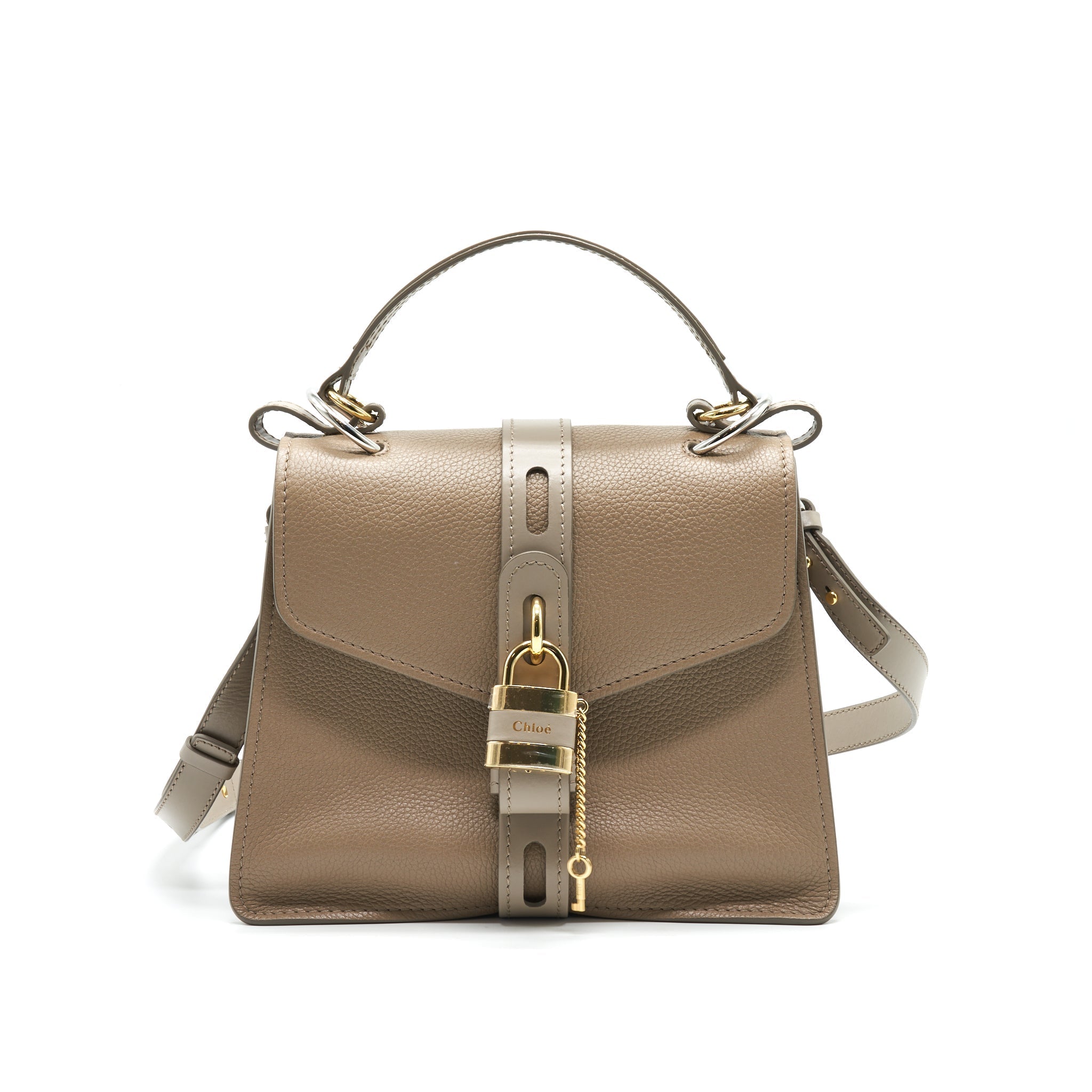 CHLOE TOP HANDLE SHOULDER BAG MOTTY GREY
