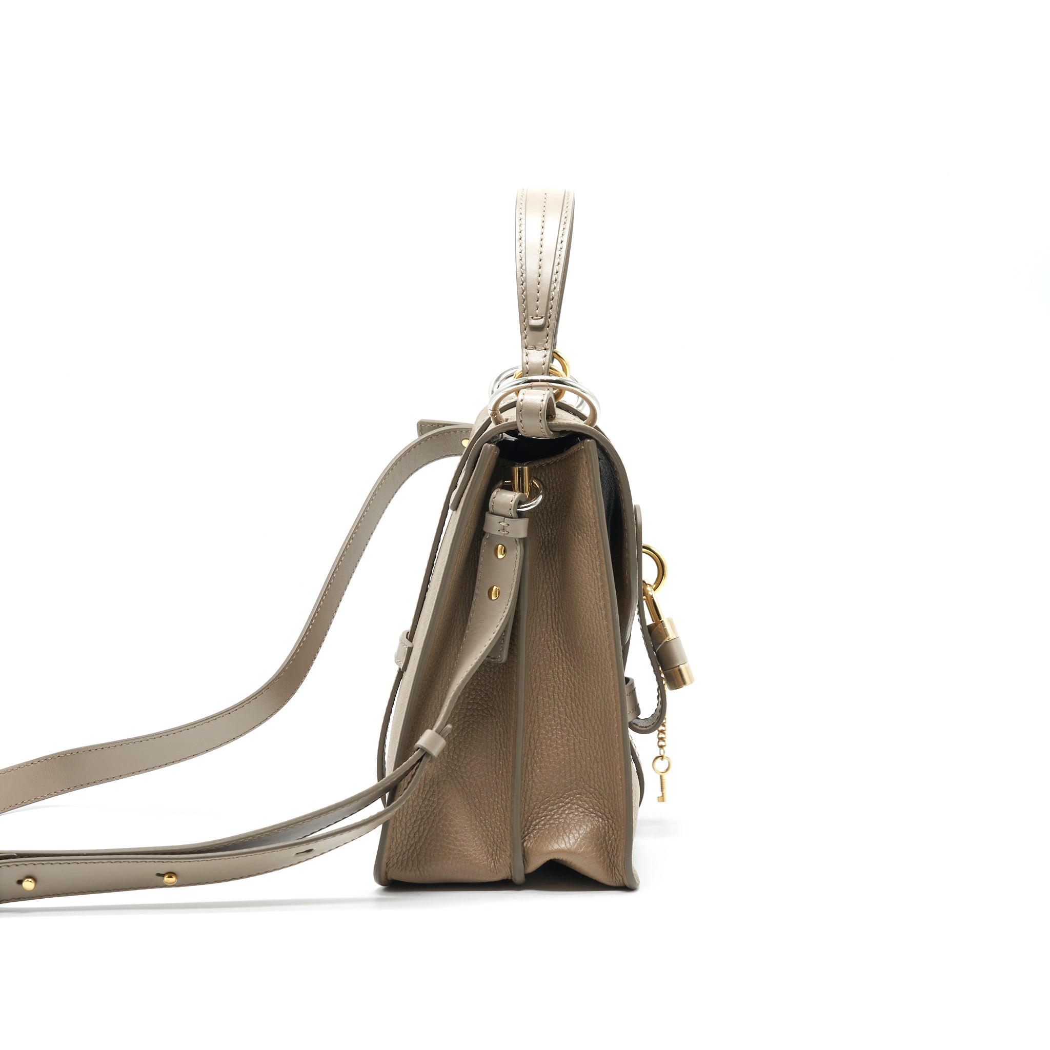 CHLOE TOP HANDLE SHOULDER BAG MOTTY GREY