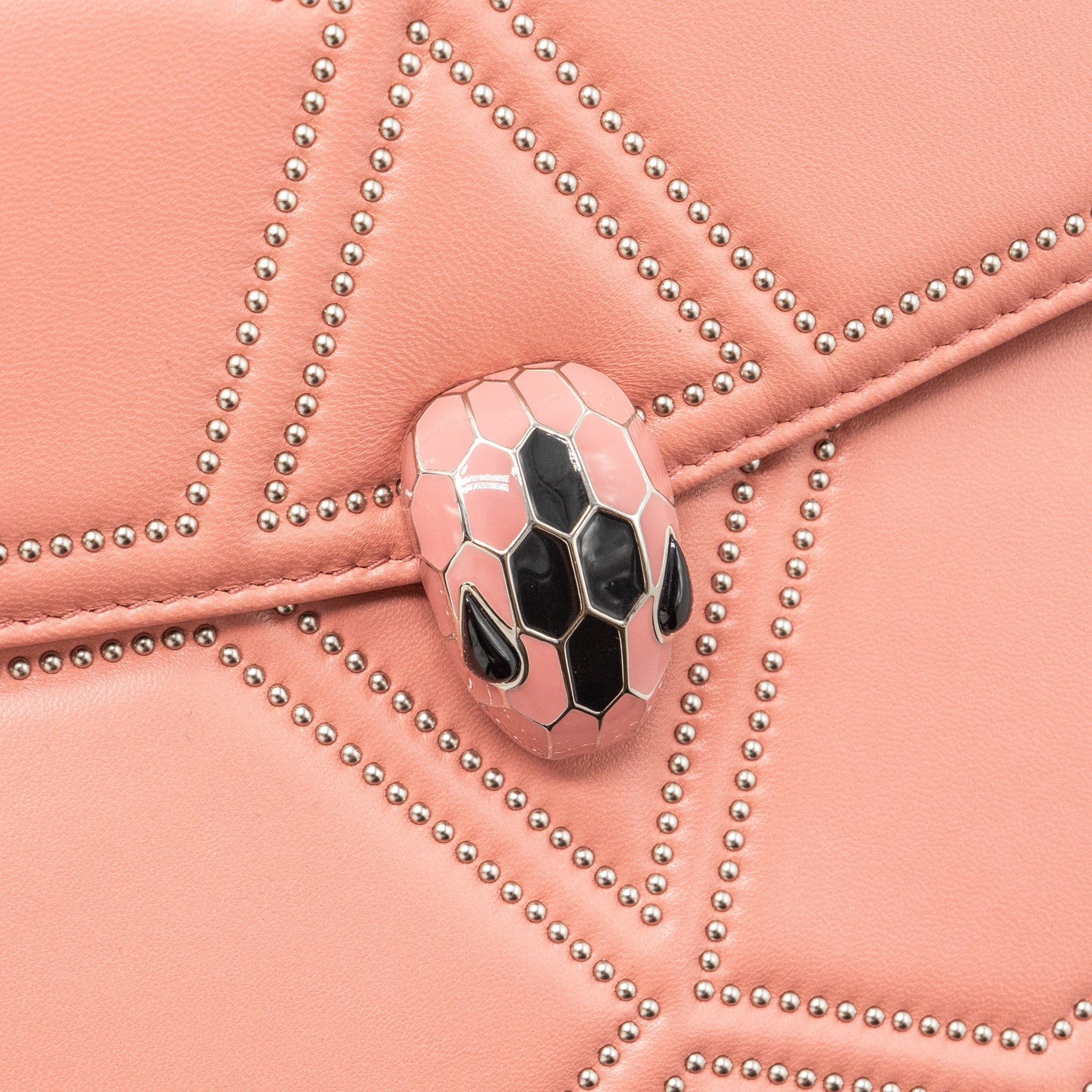BVLGARI SERPENTI FOREVER SHOULDER BAG STUD LIMITED LAMBSKIN DARK PINK SHW