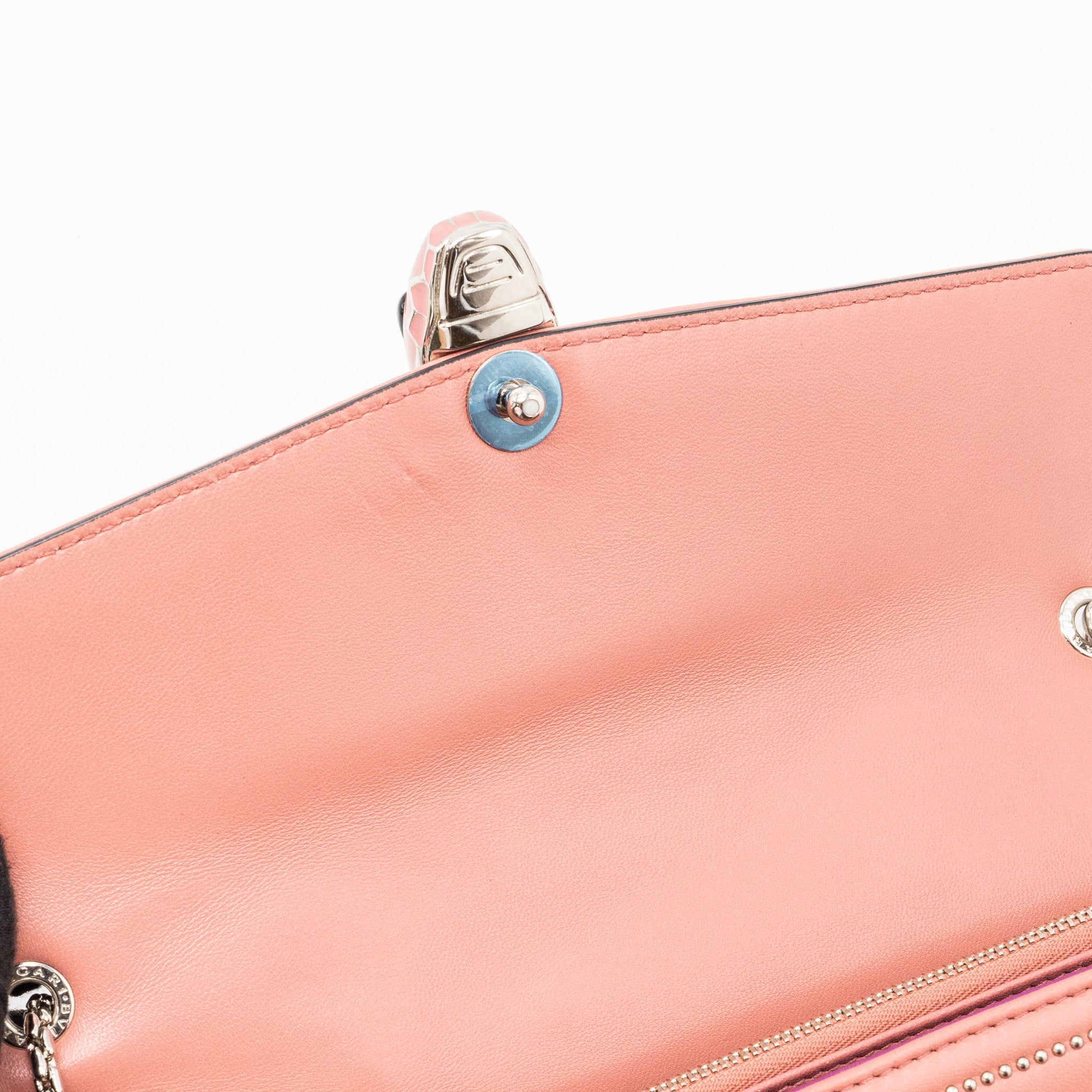 BVLGARI SERPENTI FOREVER SHOULDER BAG STUD LIMITED LAMBSKIN DARK PINK SHW