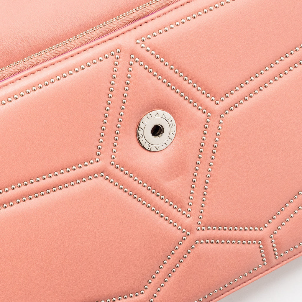 BVLGARI SERPENTI FOREVER SHOULDER BAG STUD LIMITED LAMBSKIN DARK PINK SHW