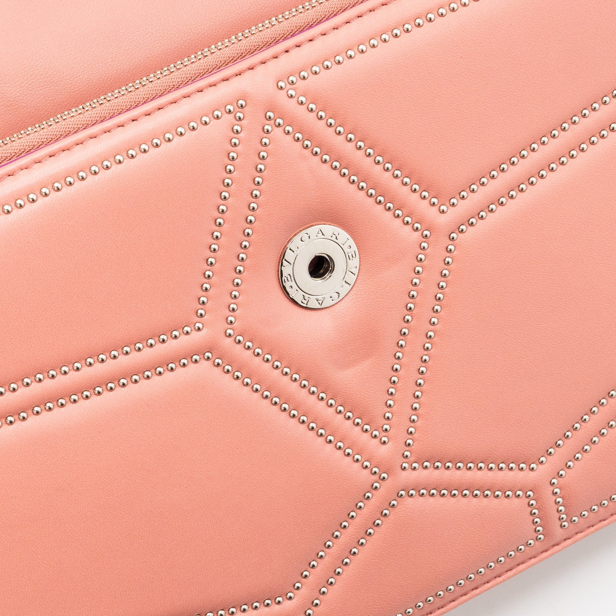 BVLGARI SERPENTI FOREVER SHOULDER BAG STUD LIMITED LAMBSKIN DARK PINK SHW