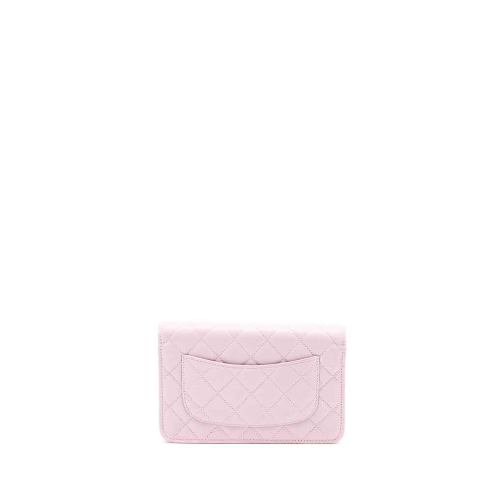 CHANEL CLASSIC WALLET ON CHAIN CAVIAR LIGHT PINK LGHW