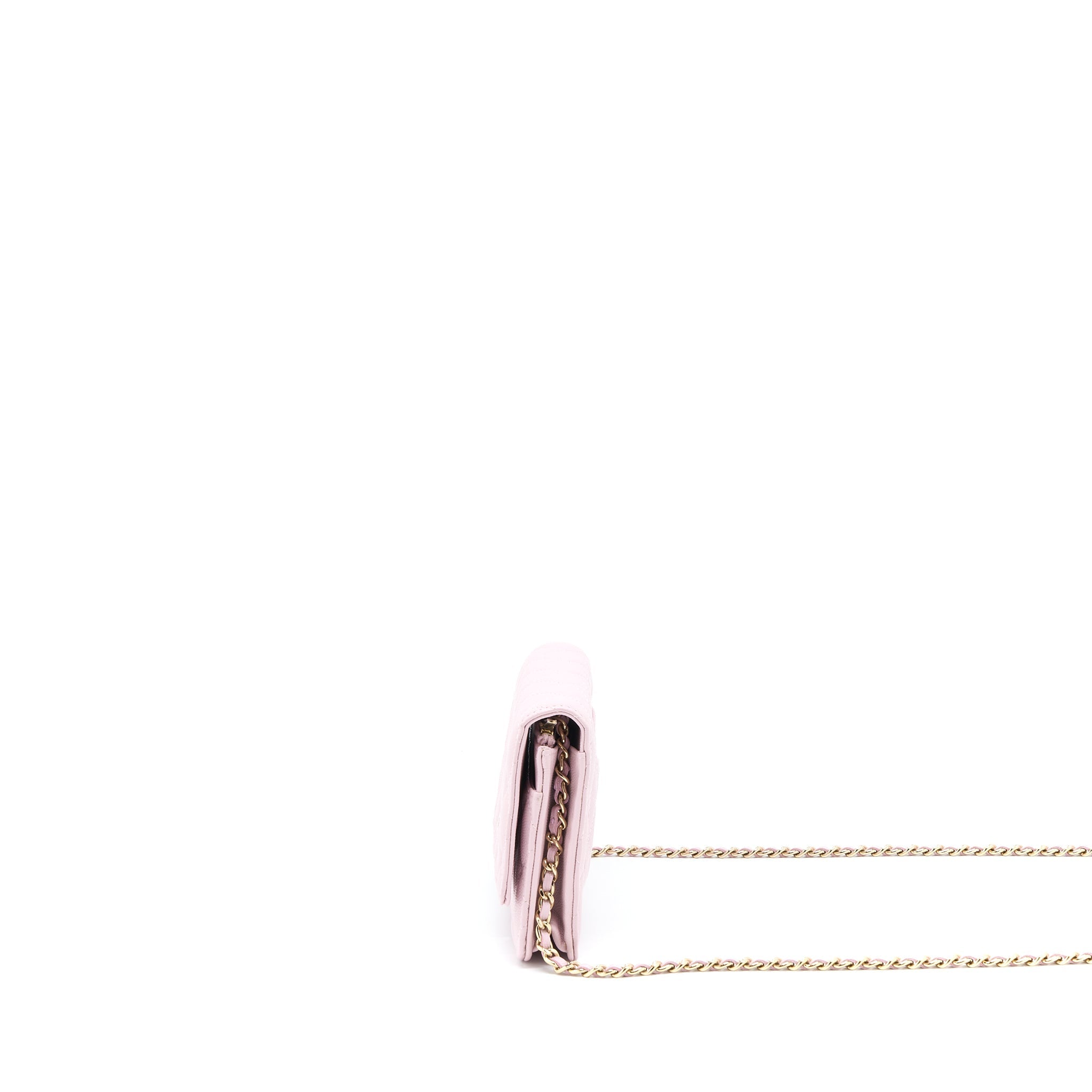 CHANEL CLASSIC WALLET ON CHAIN CAVIAR LIGHT PINK LGHW