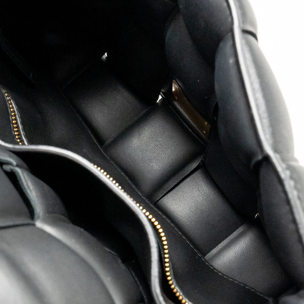BOTTEGA VENETA PADDED CASSETTE LAMBSKIN BLACK GHW