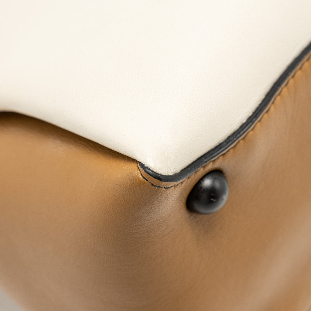 BOTTEGA VENETA TOP HANDLE PIAZZA BAG NAPPA WHITE/BEIGE/LIGHT BROWN MULTICOLOUR HARDWARE