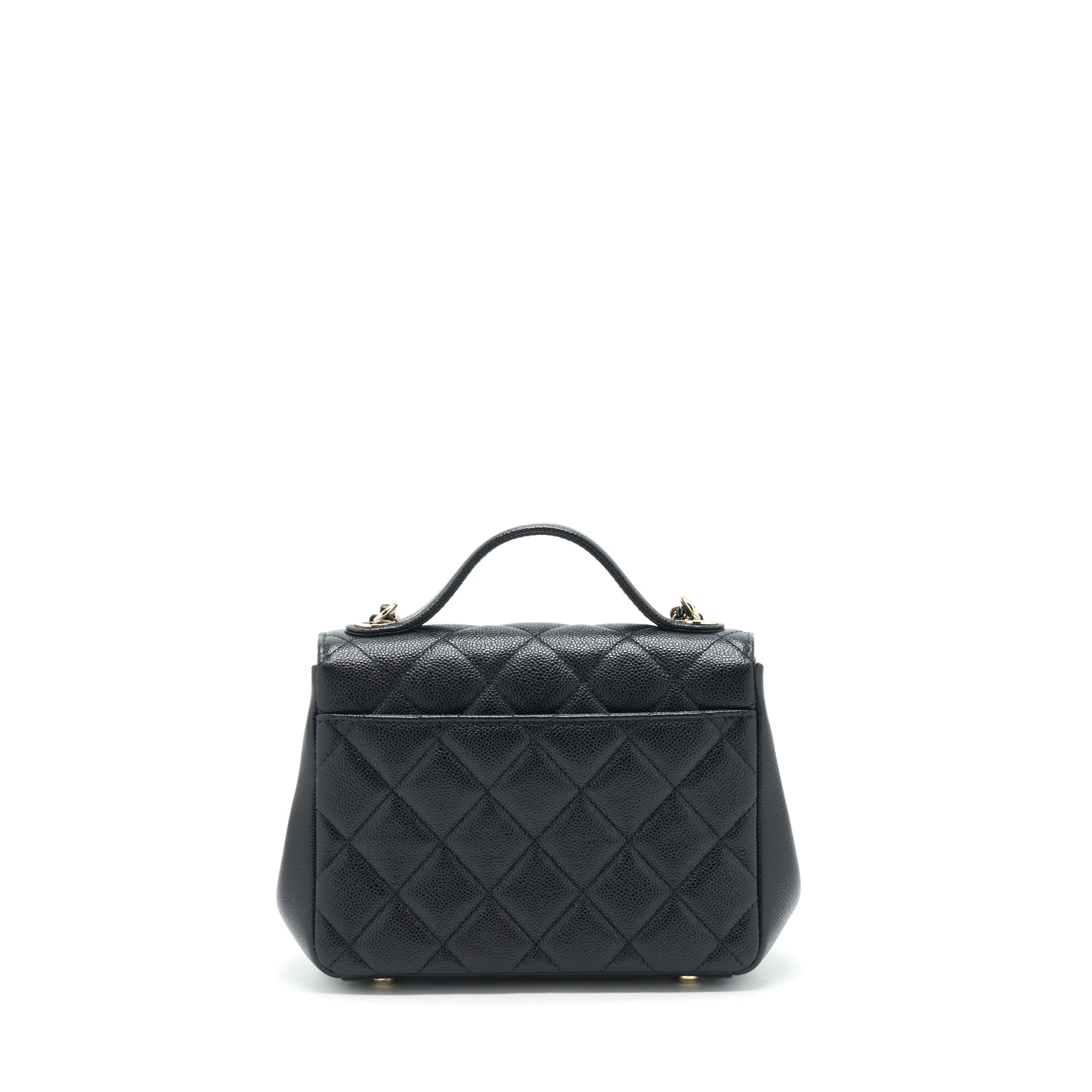 CHANEL SMALL BUSINESS AFFINITY CAVIAR BLACK LGHW(MICROCHIP)