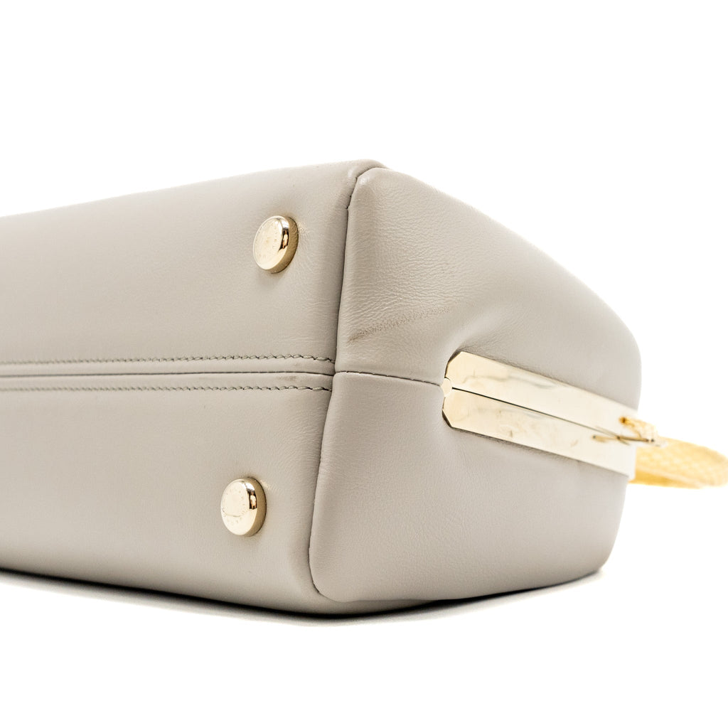 BVLGARI SERPENTINE TOP HANDLE BAG SMOOTH CALFSKIN GREY GHW