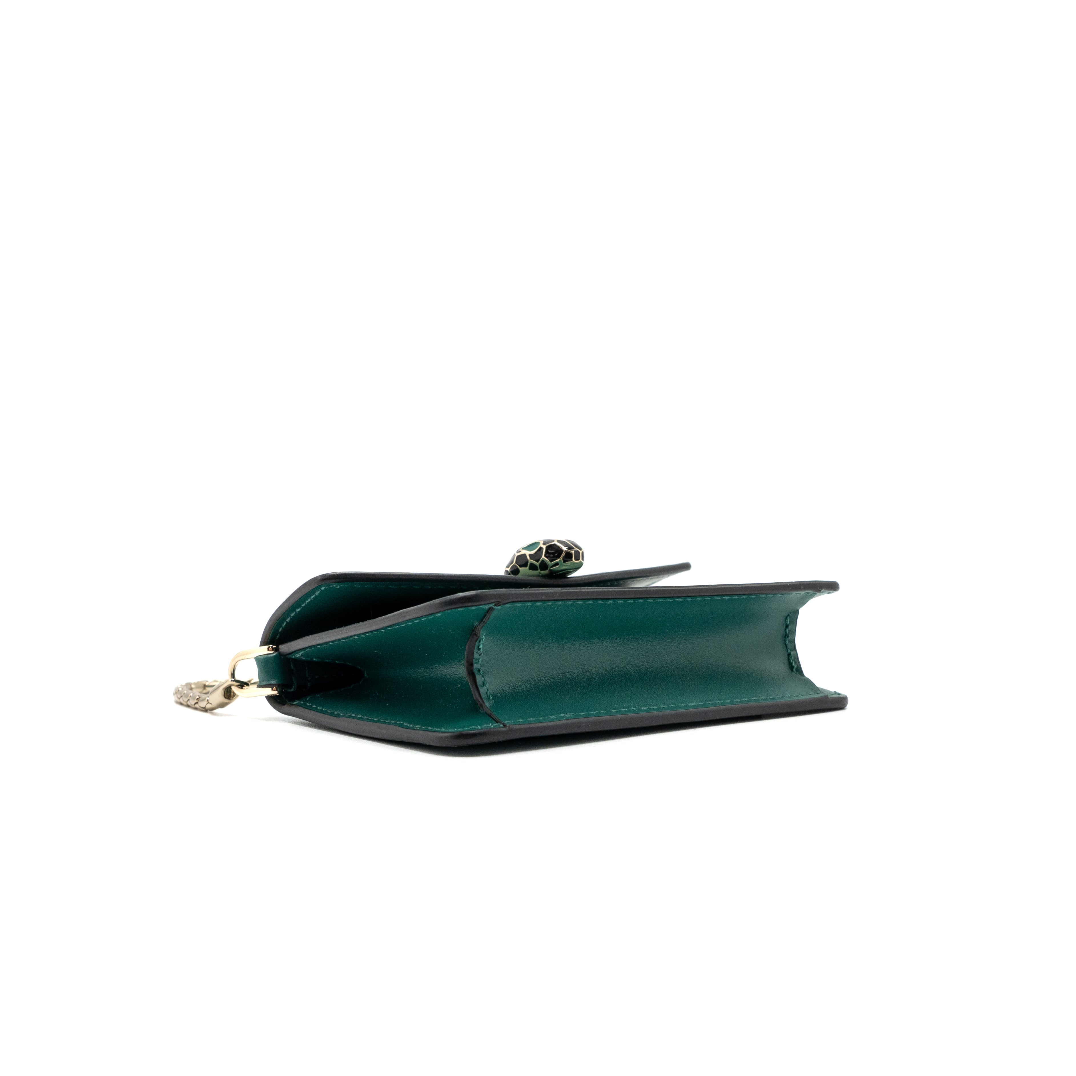 BVLGARI SERPENTI FOREVER BAG CHARM CALFSKIN GREEN LGHW