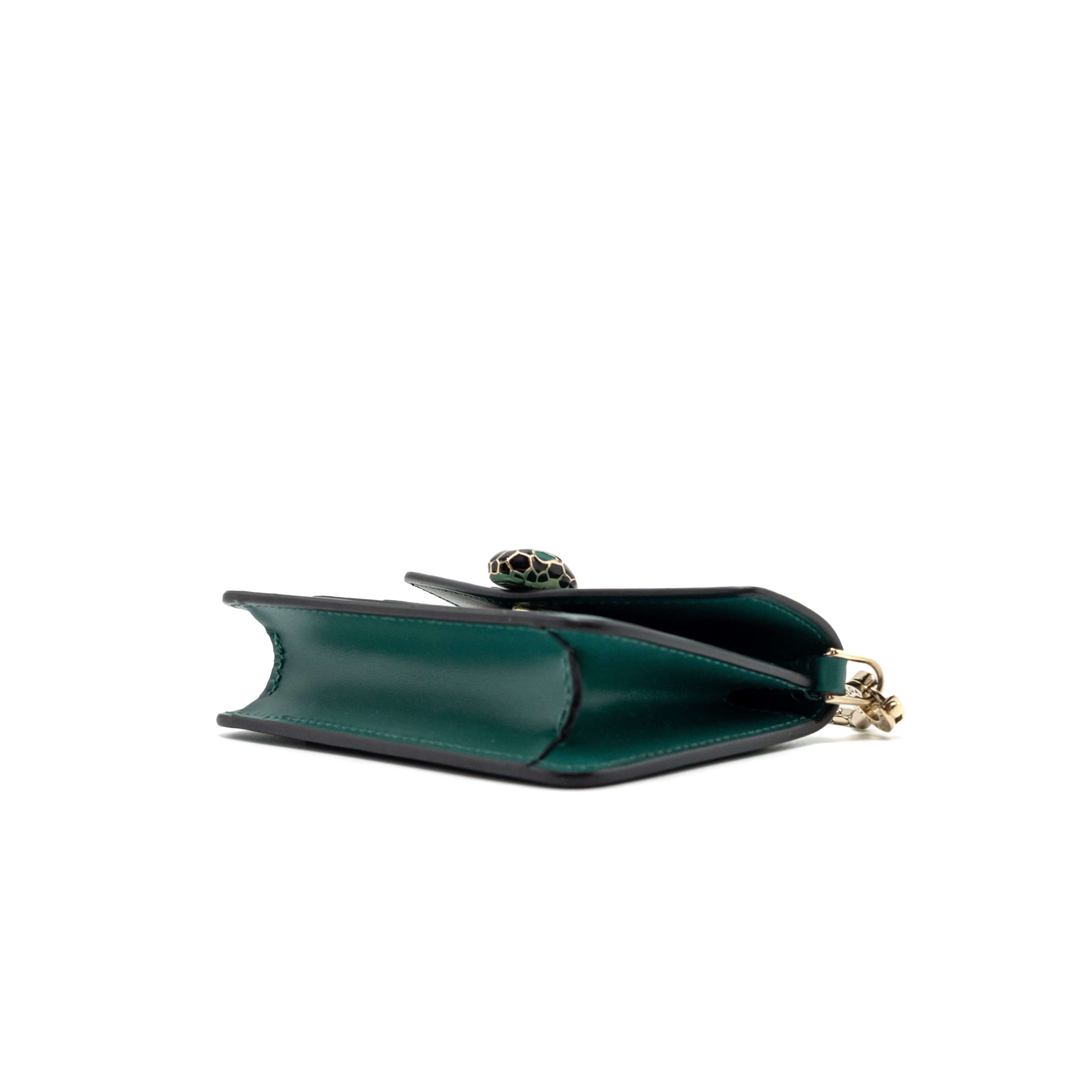 BVLGARI SERPENTI FOREVER BAG CHARM CALFSKIN GREEN LGHW