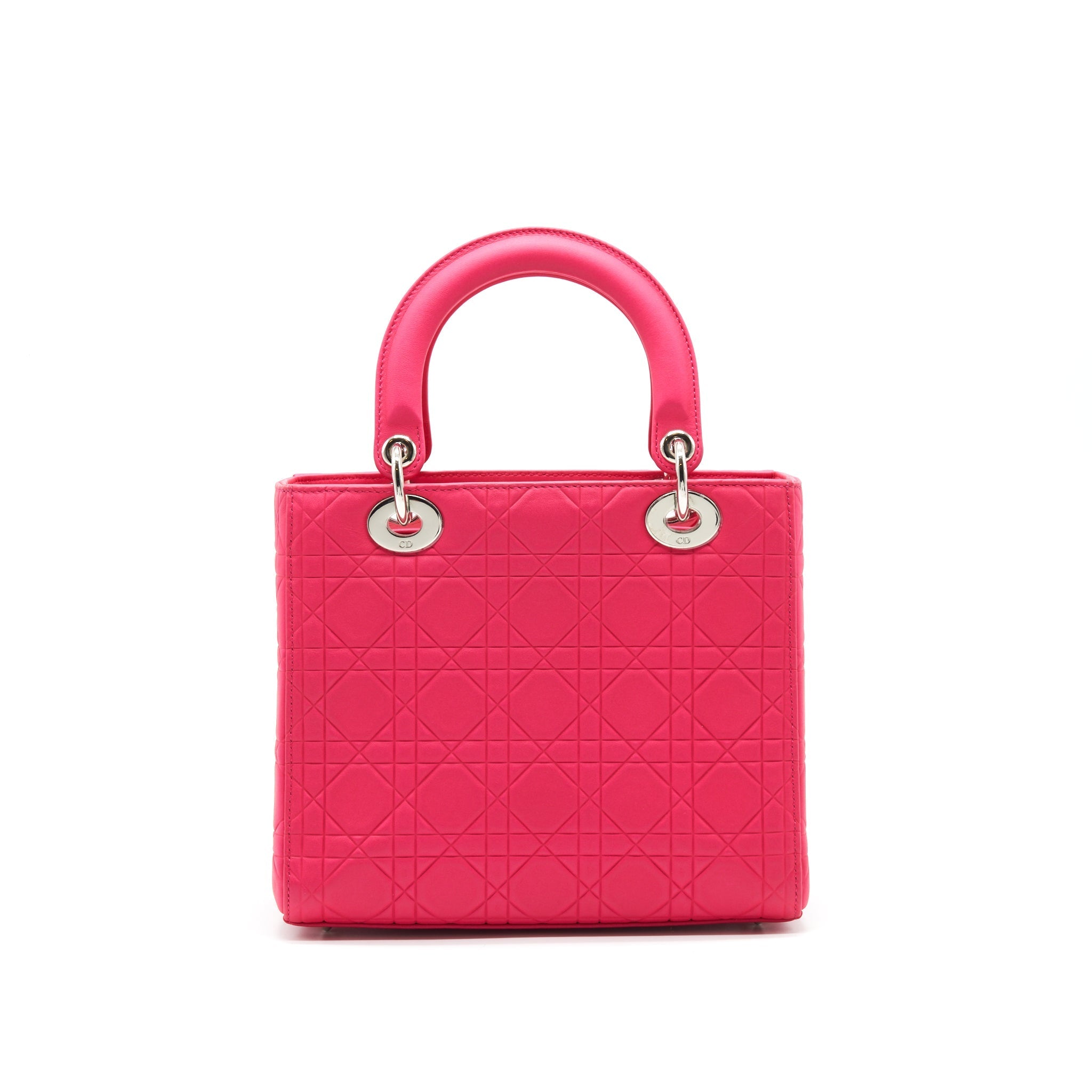 CHRISTIAN DIOR LADY DIOR HOT PINK IN METALLIC PINK HARDWARE