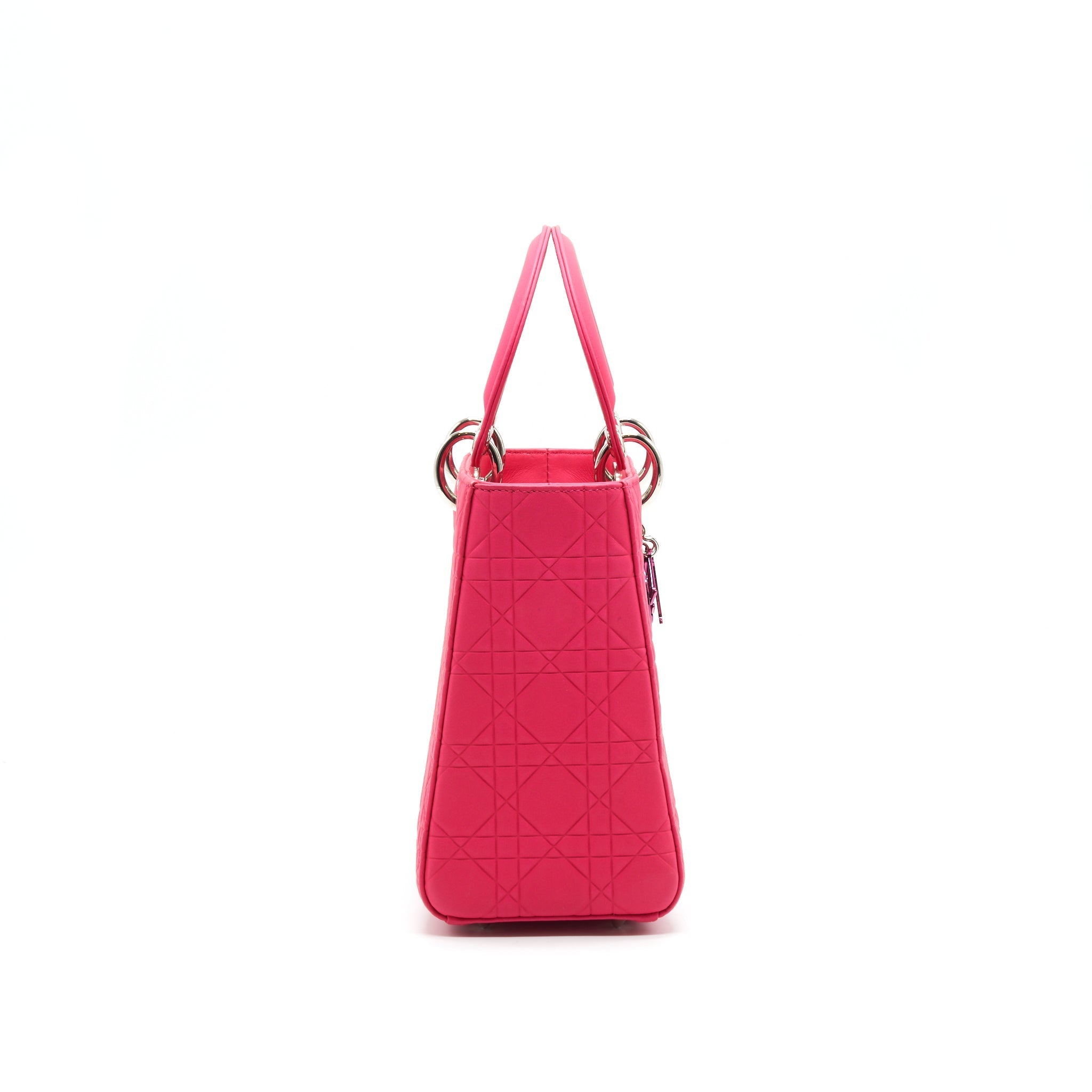 CHRISTIAN DIOR LADY DIOR HOT PINK IN METALLIC PINK HARDWARE