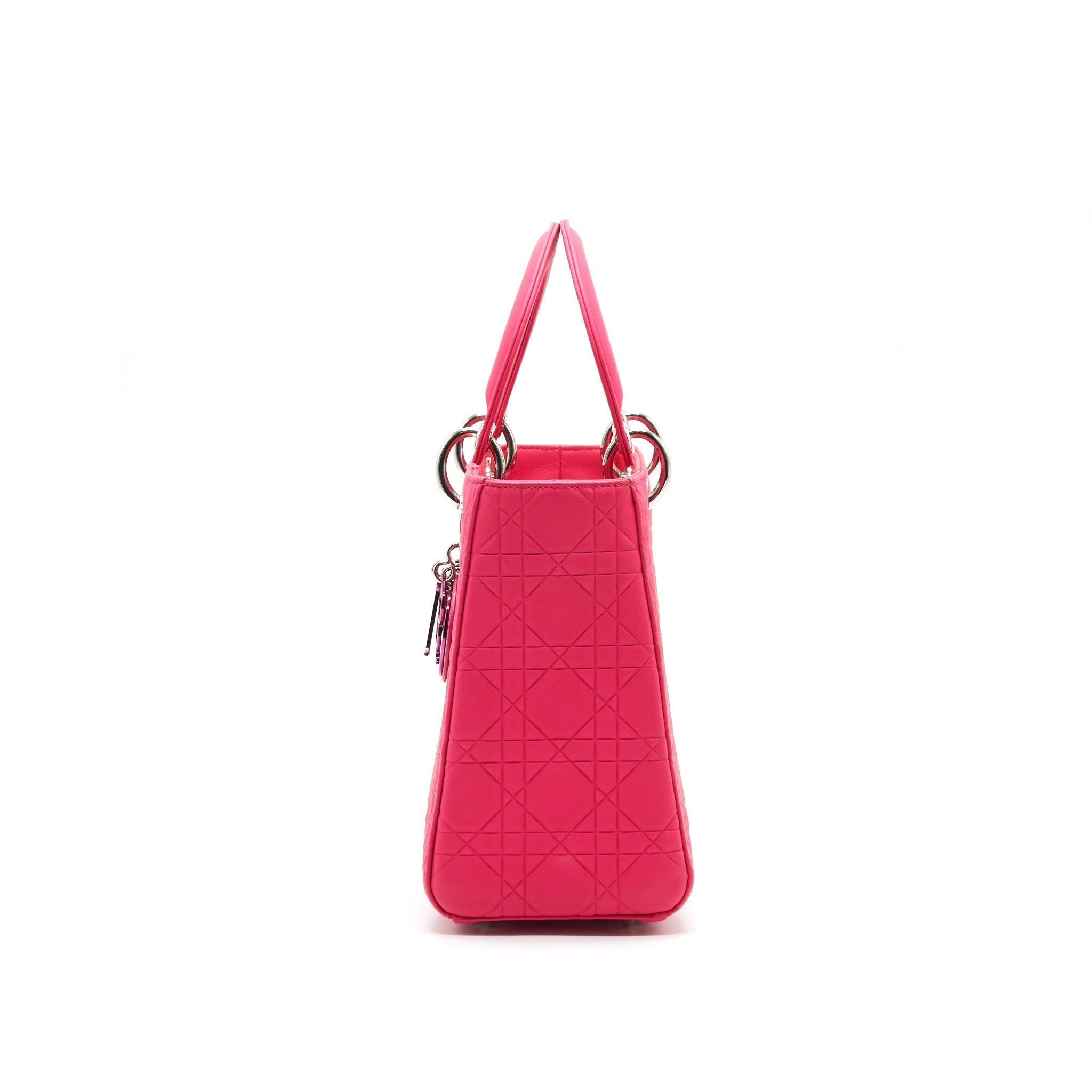 CHRISTIAN DIOR LADY DIOR HOT PINK IN METALLIC PINK HARDWARE