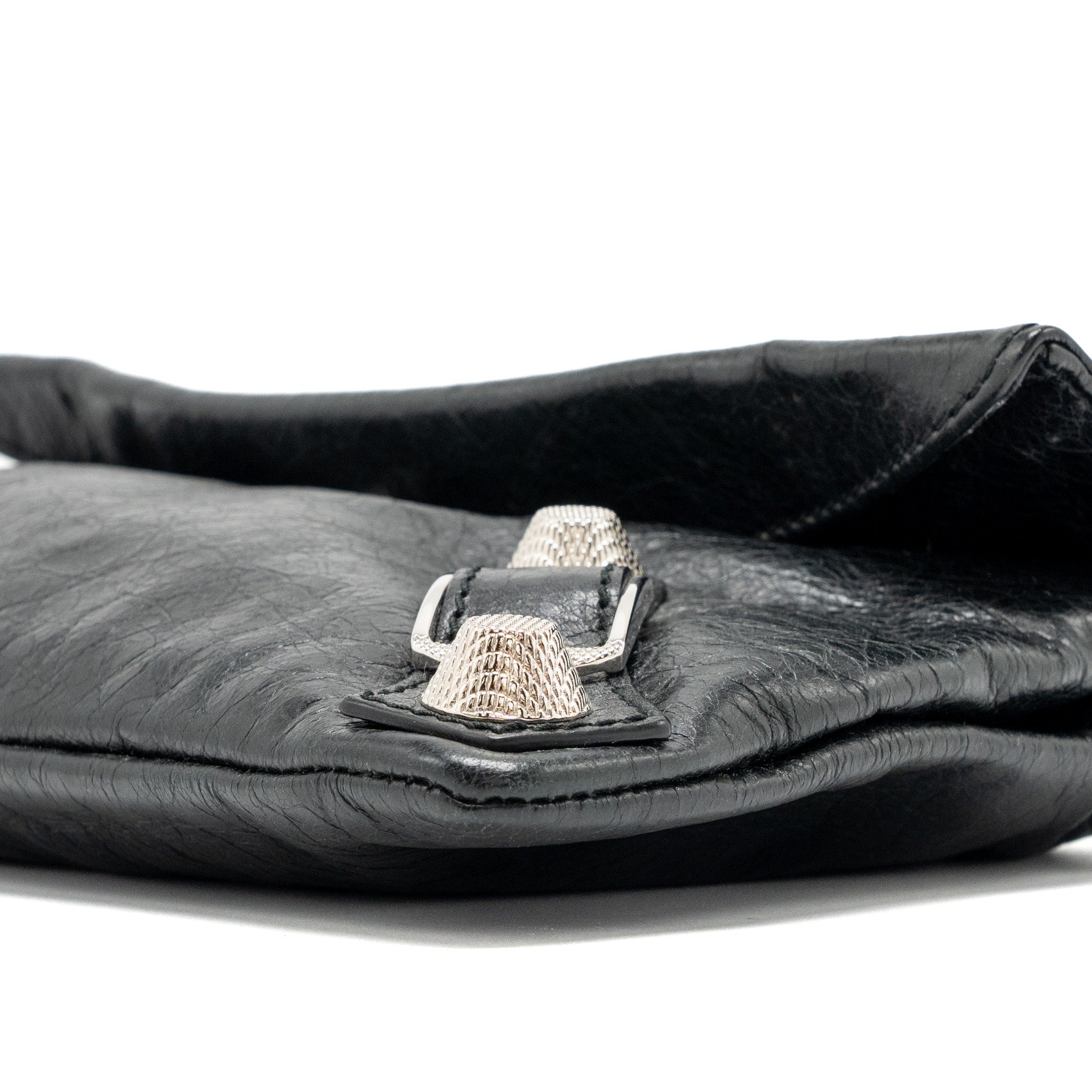 BALECIAGA CITY FOLD CLUTCH LEATHER BLACK SHW