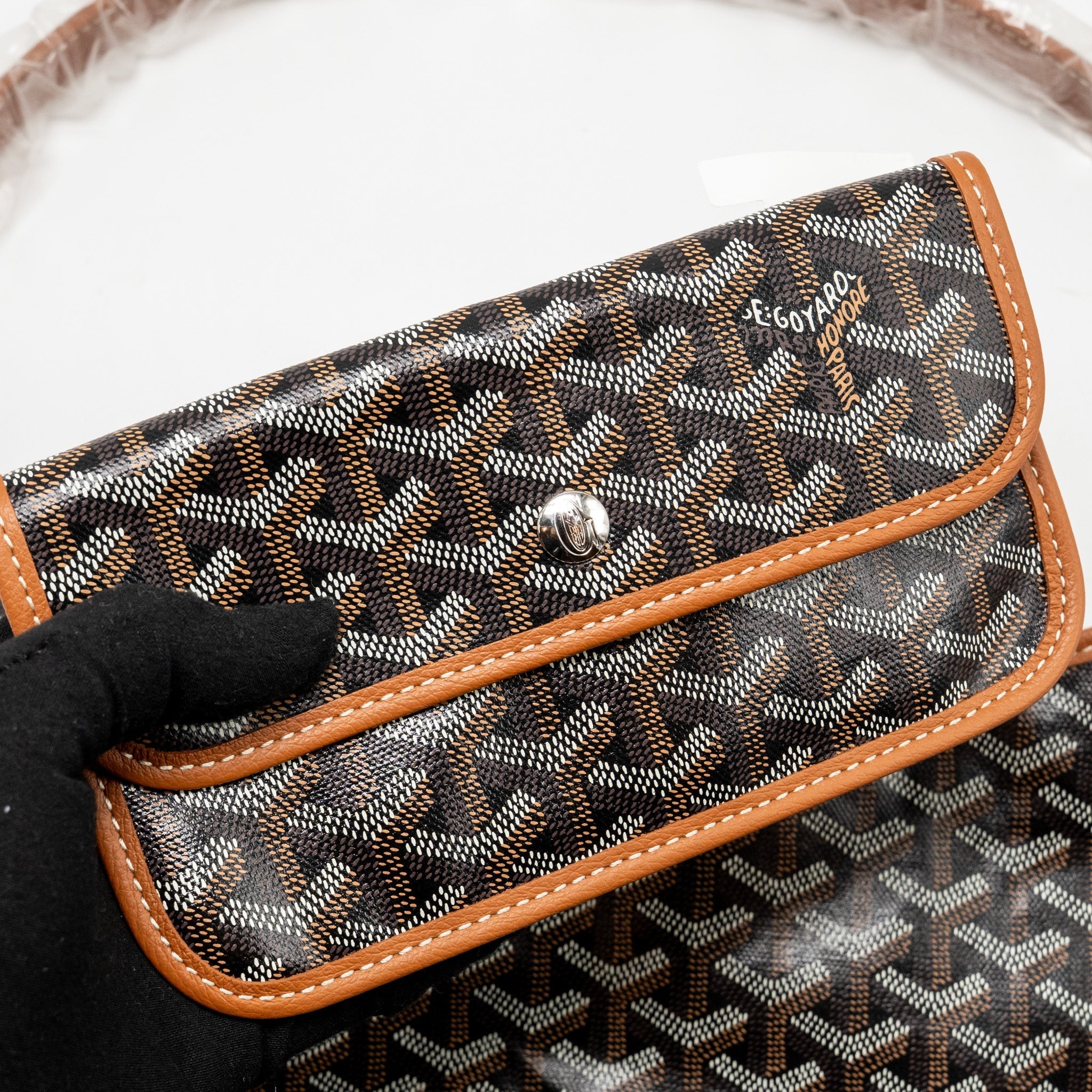 GOYARD BOHEME HOBO BAG GOYARDINE CANVAS/CALFSKIN BROWN SHW