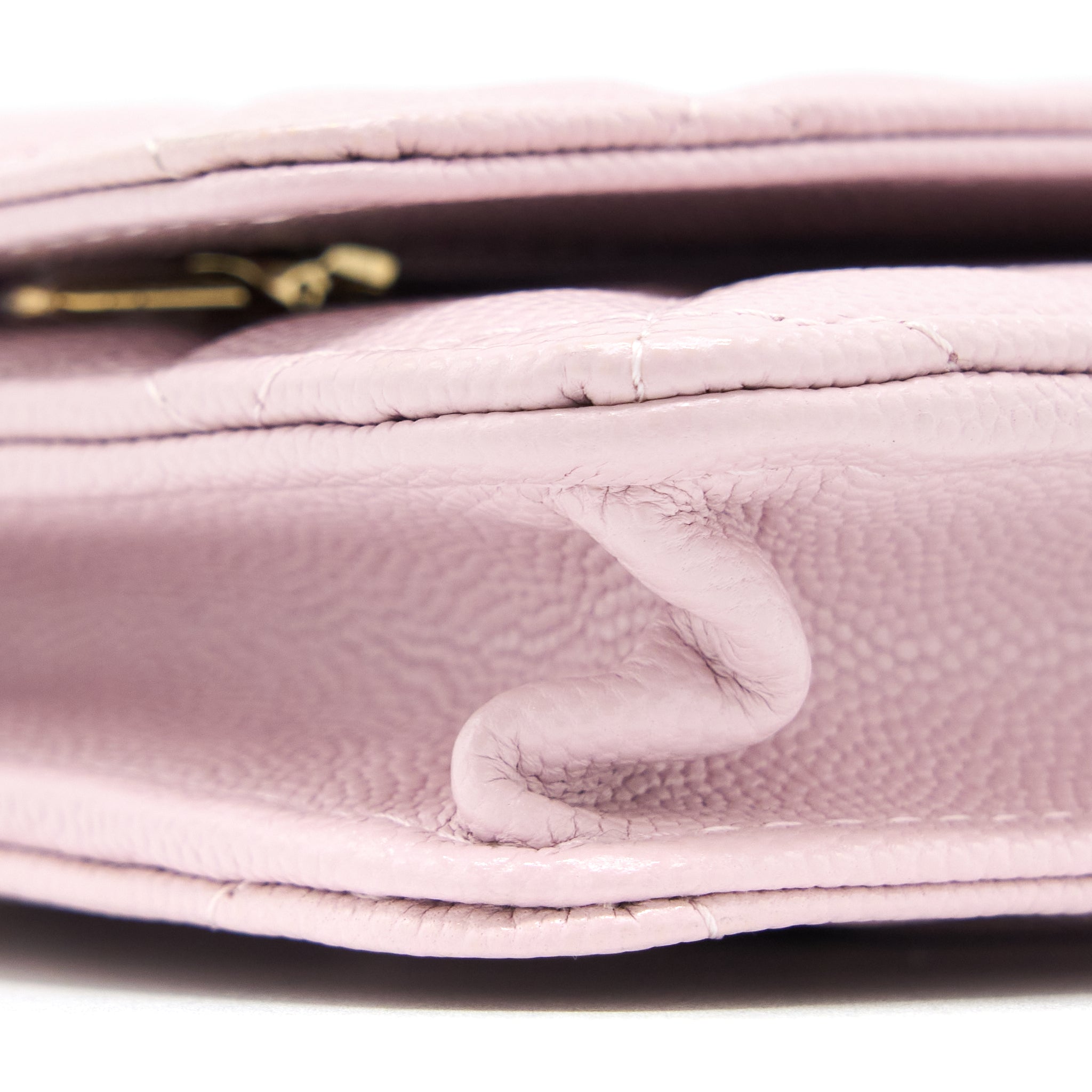 CHANEL CLASSIC WALLET ON CHAIN CAVIAR LIGHT PINK LGHW