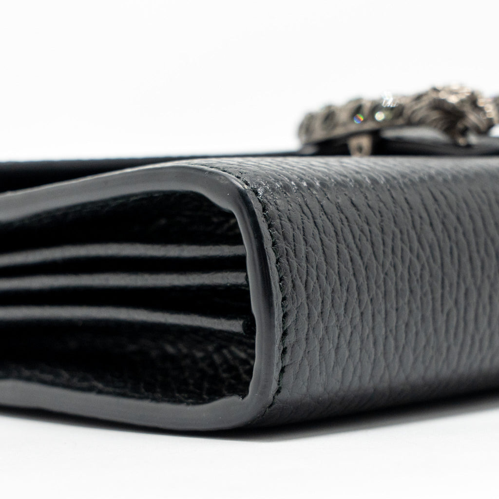 GUCCI DIONYSUS WALLET ON CHAIN CALFSKIN BLACK SHW