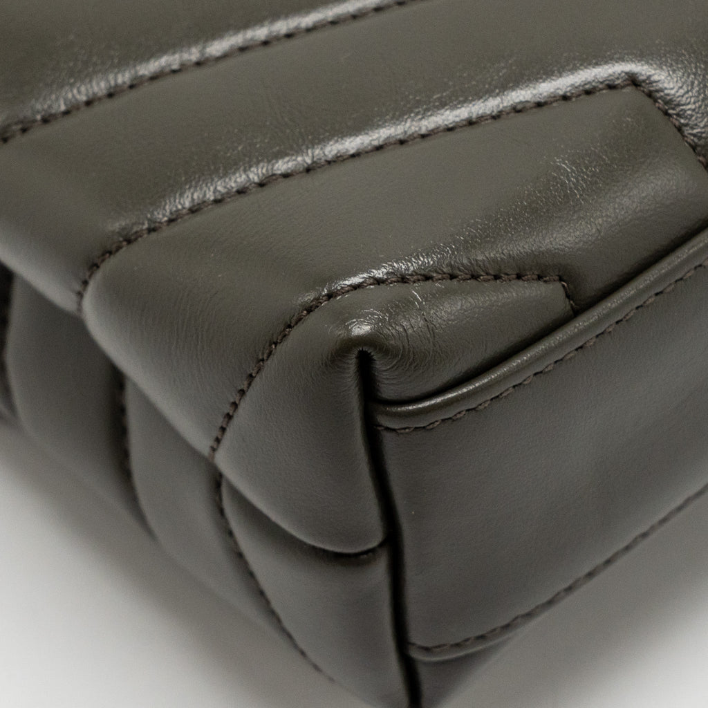 SAINT LAURENT/YSL MINI TOY LOULOU STRAP BAG CALFSKIN DARK GREEN GHW