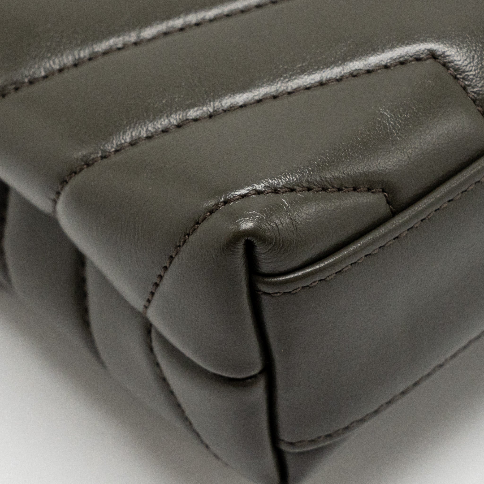 SAINT LAURENT/YSL MINI TOY LOULOU STRAP BAG CALFSKIN DARK GREEN GHW