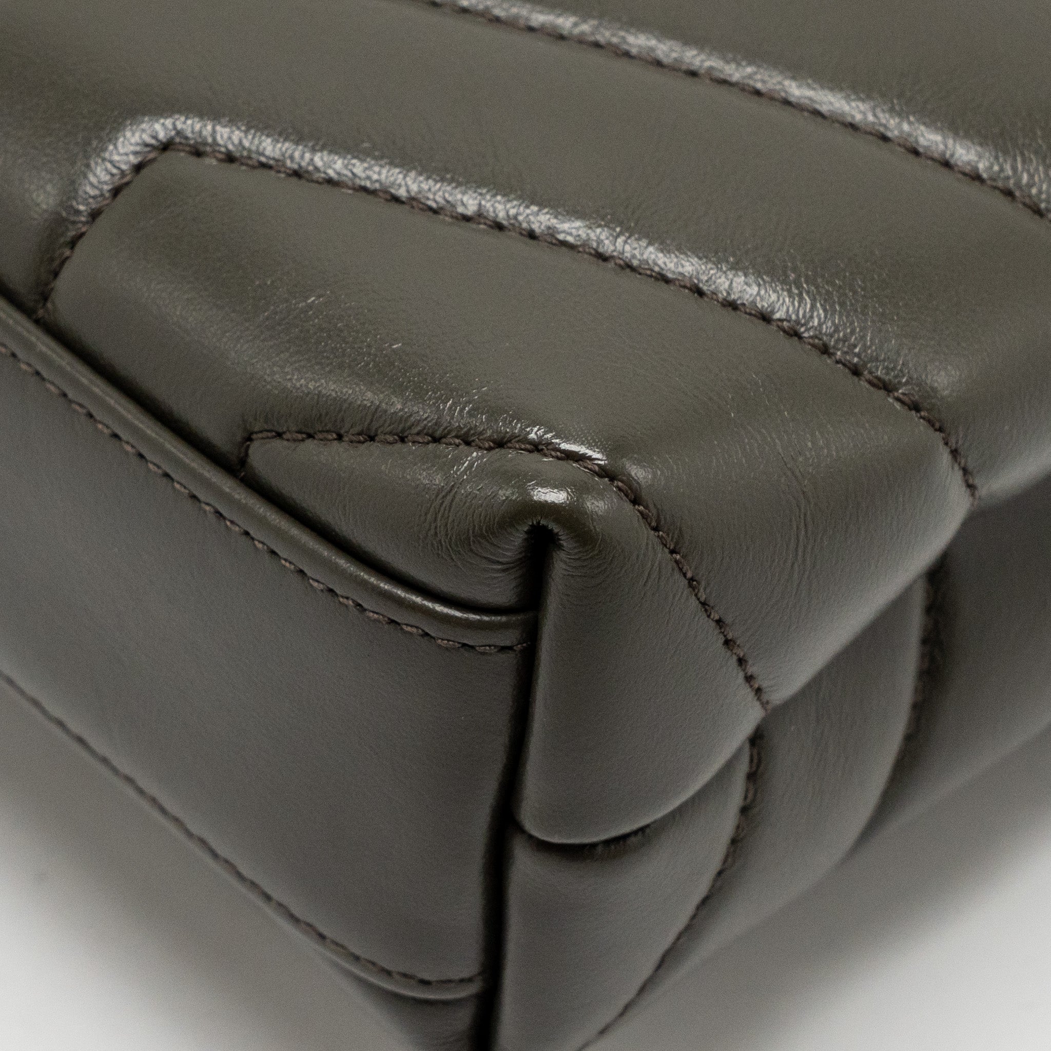 SAINT LAURENT/YSL MINI TOY LOULOU STRAP BAG CALFSKIN DARK GREEN GHW