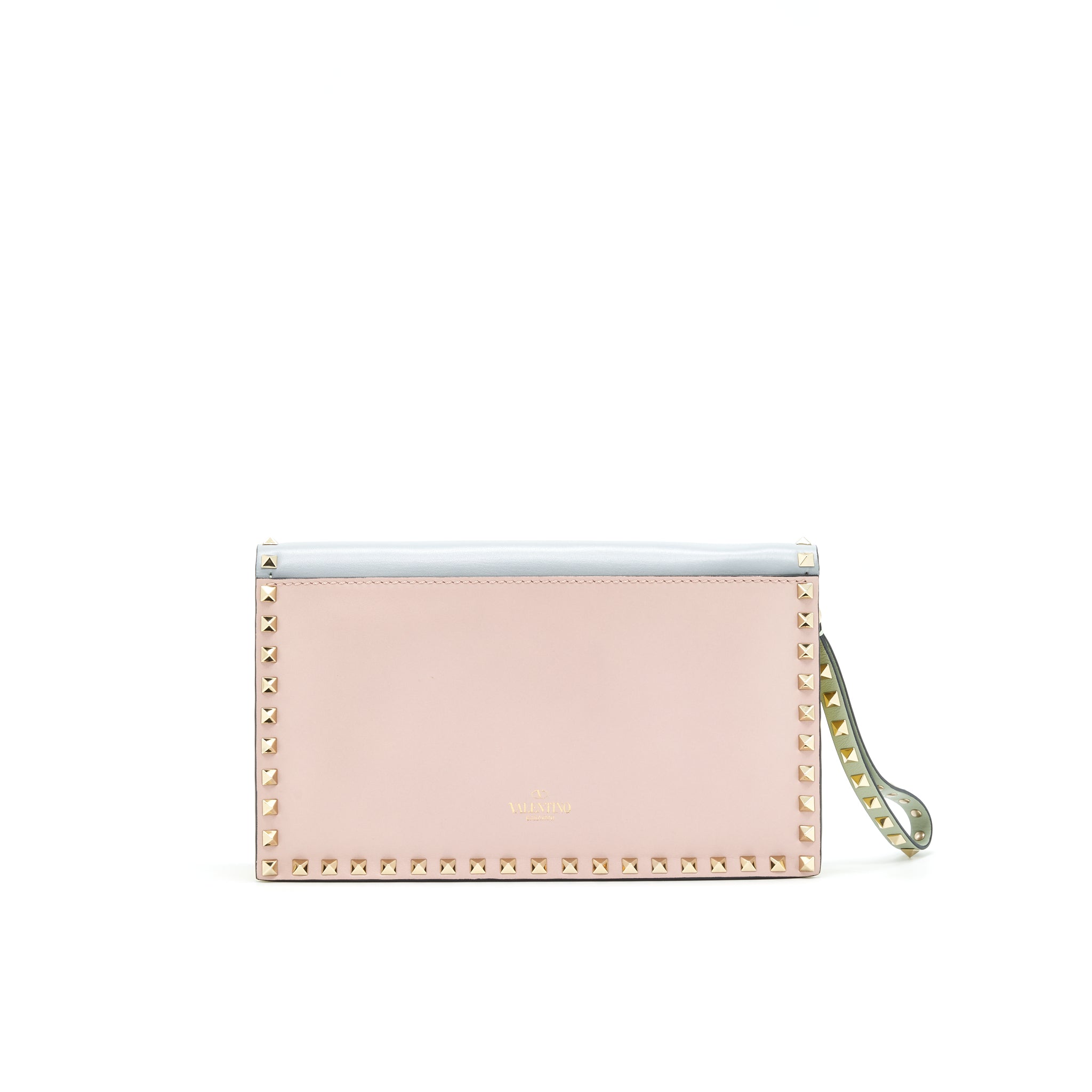 VALENTINO GARAVANI ROCKSTUD LEATHER CLUTCH BAG MULTICOLORED