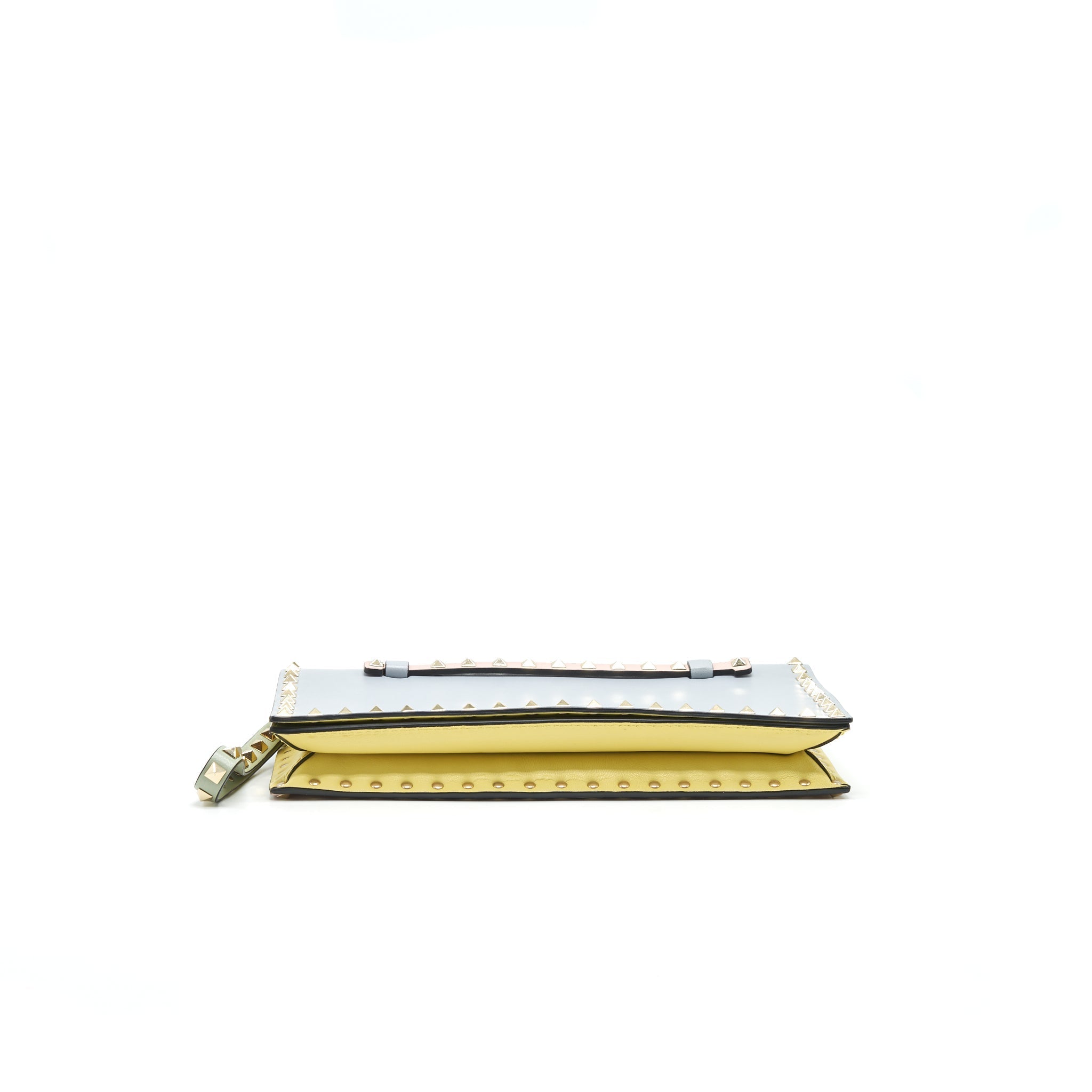 VALENTINO GARAVANI ROCKSTUD LEATHER CLUTCH BAG MULTICOLORED