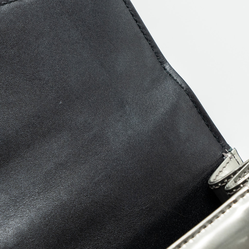 BVLGARI TOP HANDLE SERPENTI FOREVER CORSSBODY BAG CALFSKIN METALLIC SILVER LGHW