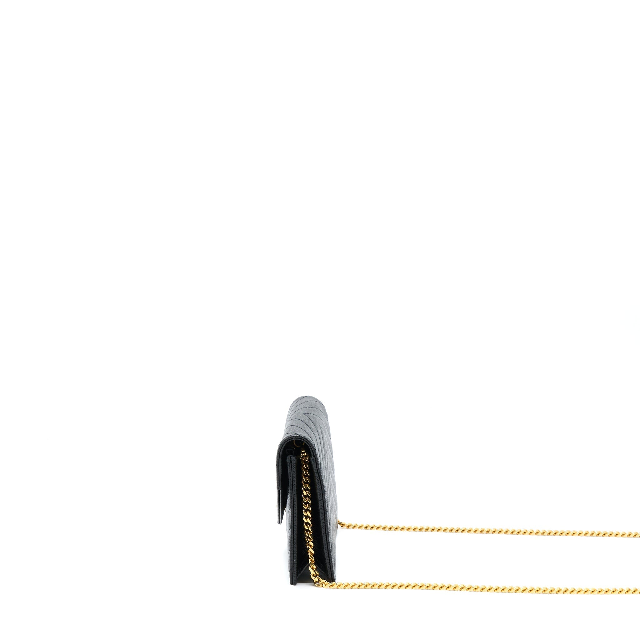 SAINT LAURENT/YSL ENVELOP CHAIN WALLET BLACK GHW