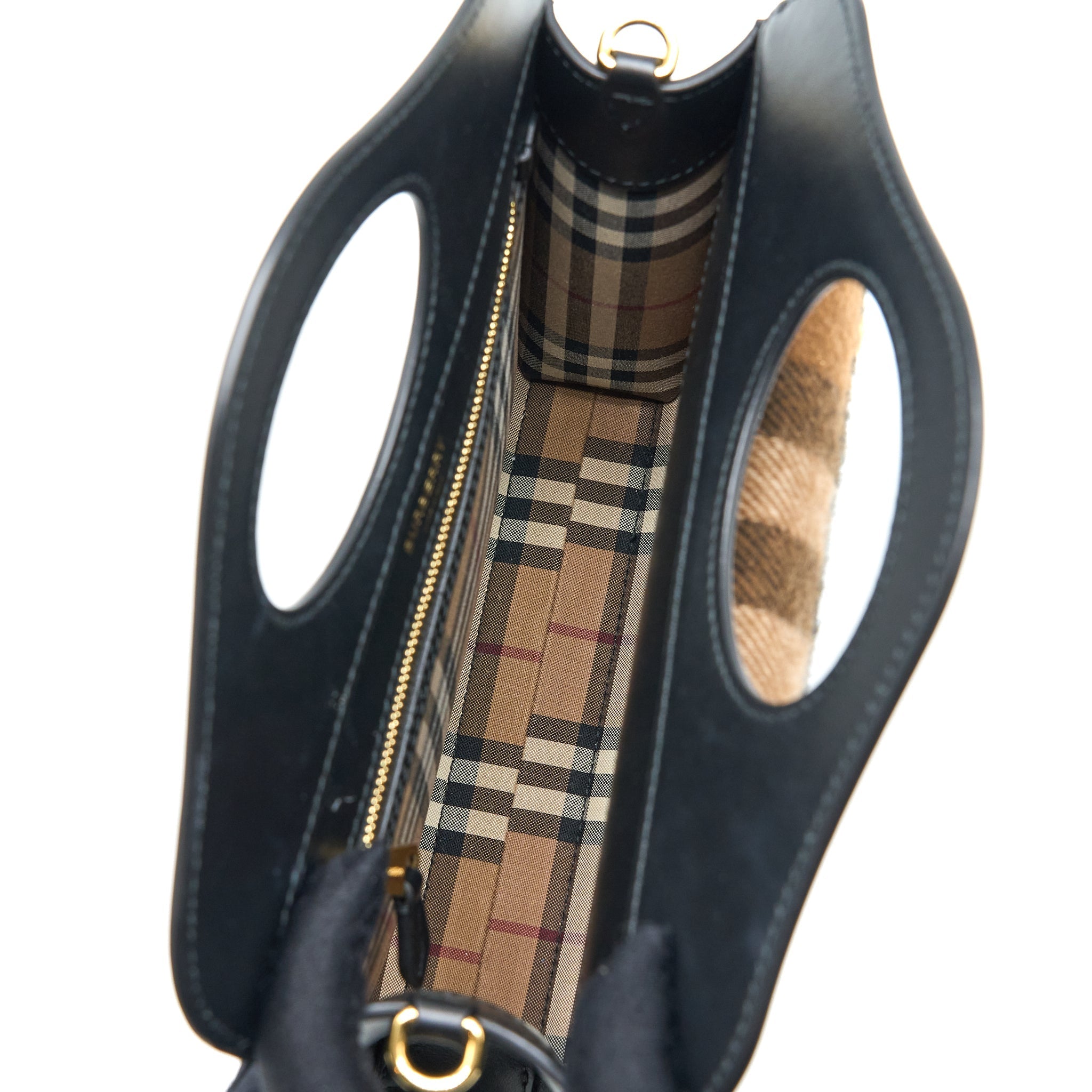 BURBERRY CHECK POCKET BAG CASHMERE/LEATHER MULTICOLOUR BROWN GHW