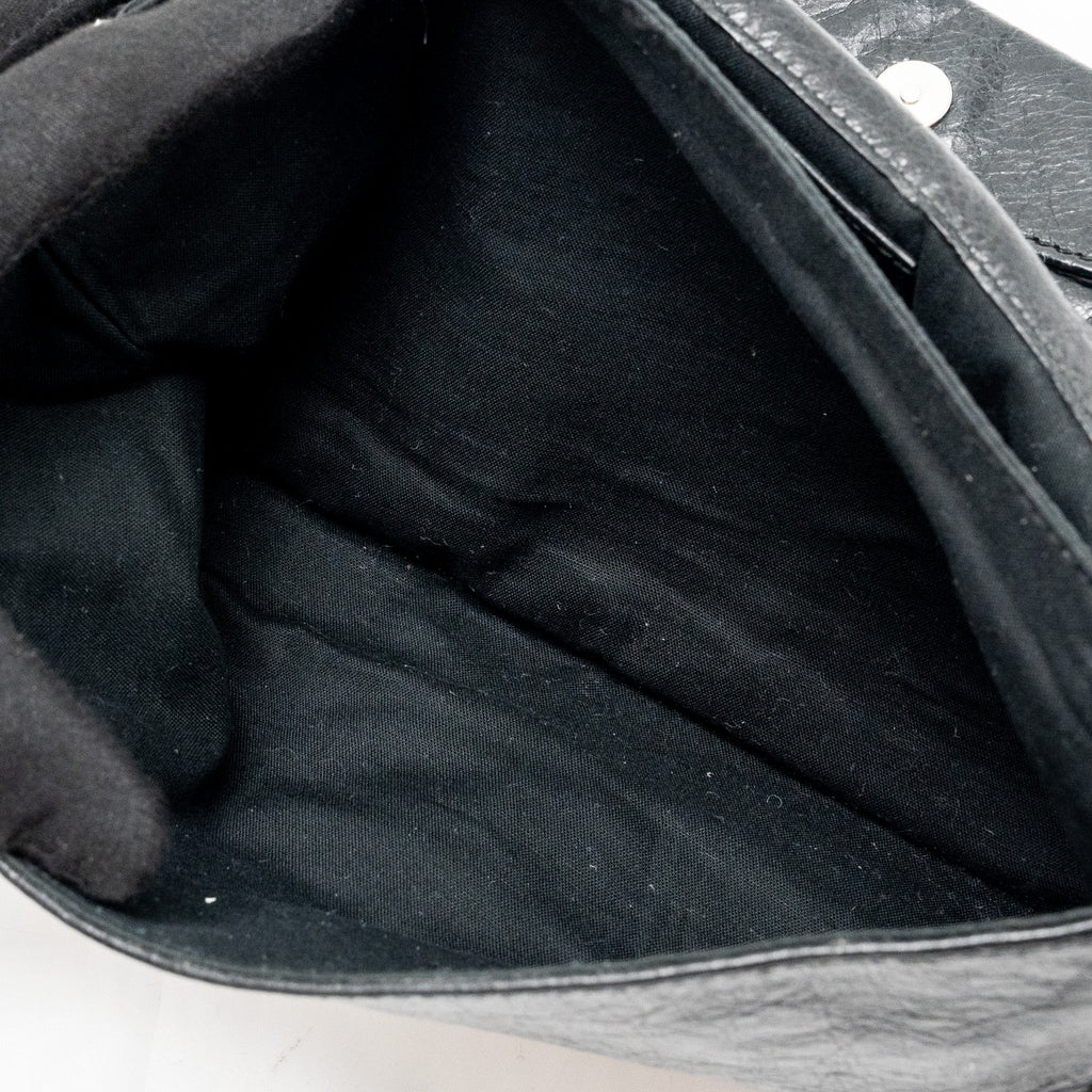 BALECIAGA CITY FOLD CLUTCH LEATHER BLACK SHW