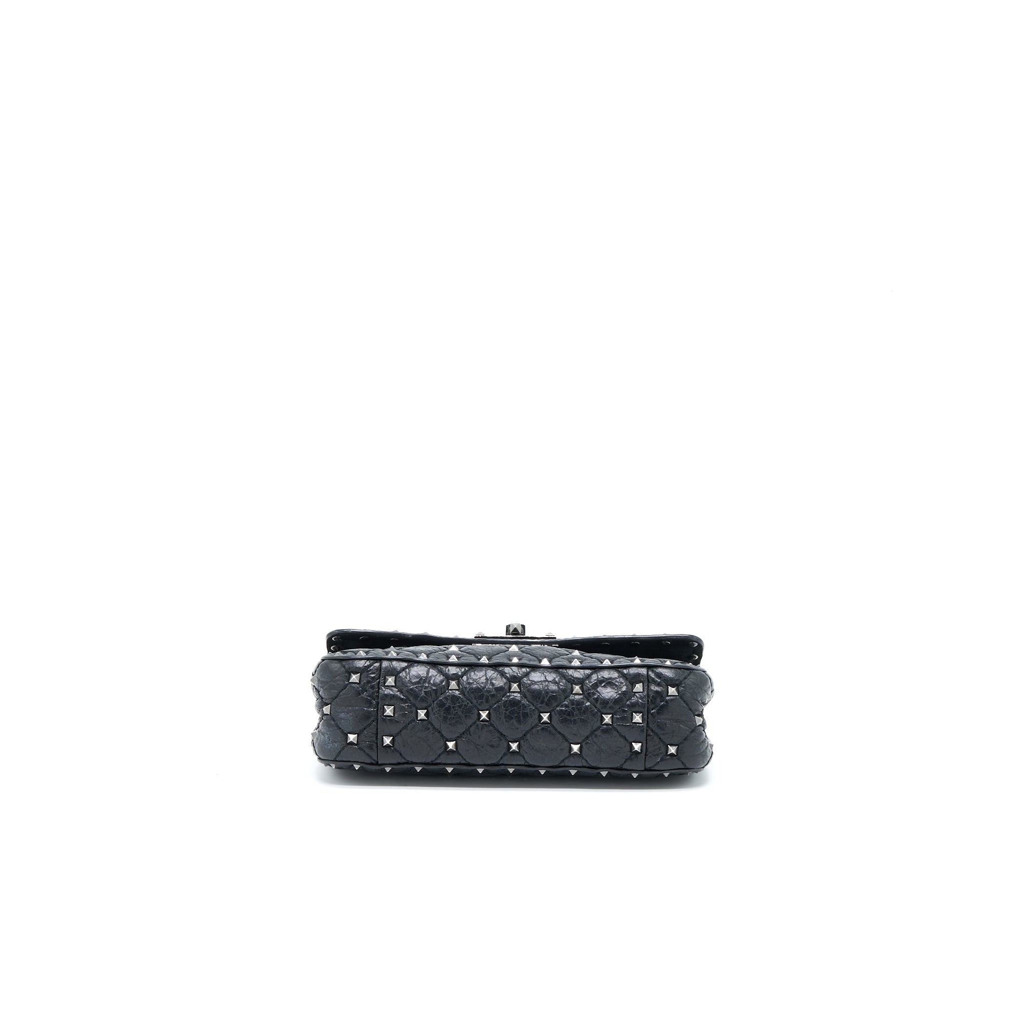 VALENTINO ROCKSTUD TOP HANDLE FLAP BAG WITH CHAIN BLACK SHW