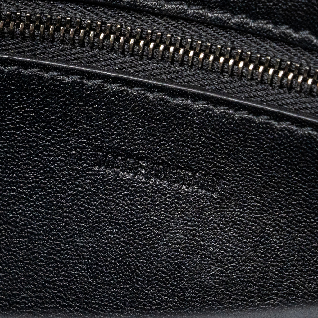 BALENCIAGA DOWNTOWN SMALL SHOUDLER BAG CROCODILE EMBOSSED BLACK WITH BLACK HARDWARE