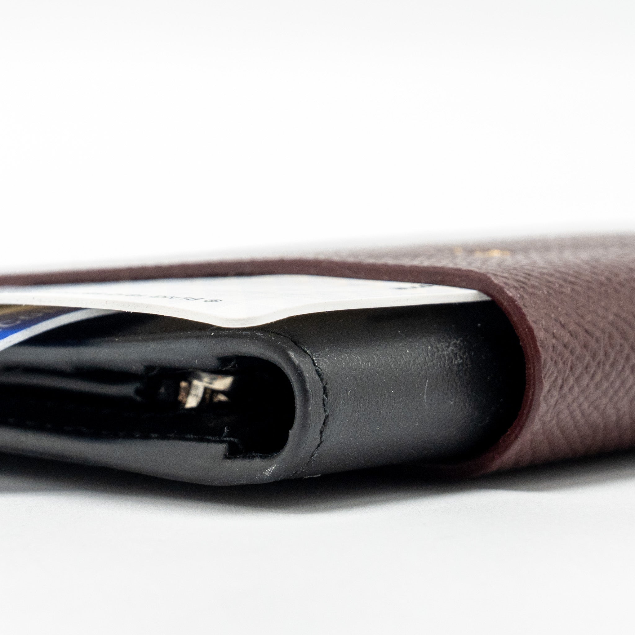 BALENCIAGA PASSPORT LONG WALLET 2 TICKETS CALFSKIN DARK RED