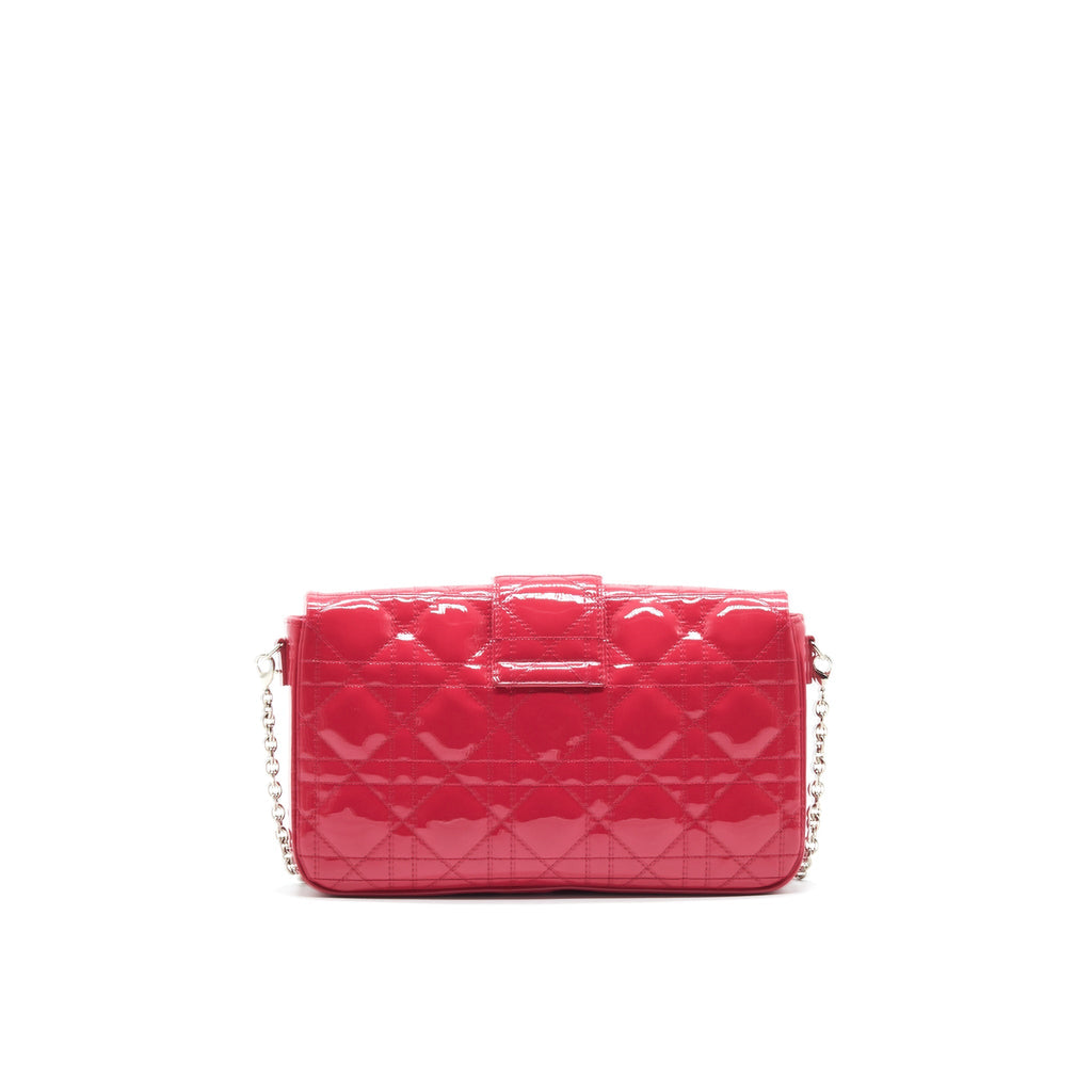 CHRISTIAN DIOR NEW LOCK POUCH BAG CANNAGE PATENT LEATHER SHW