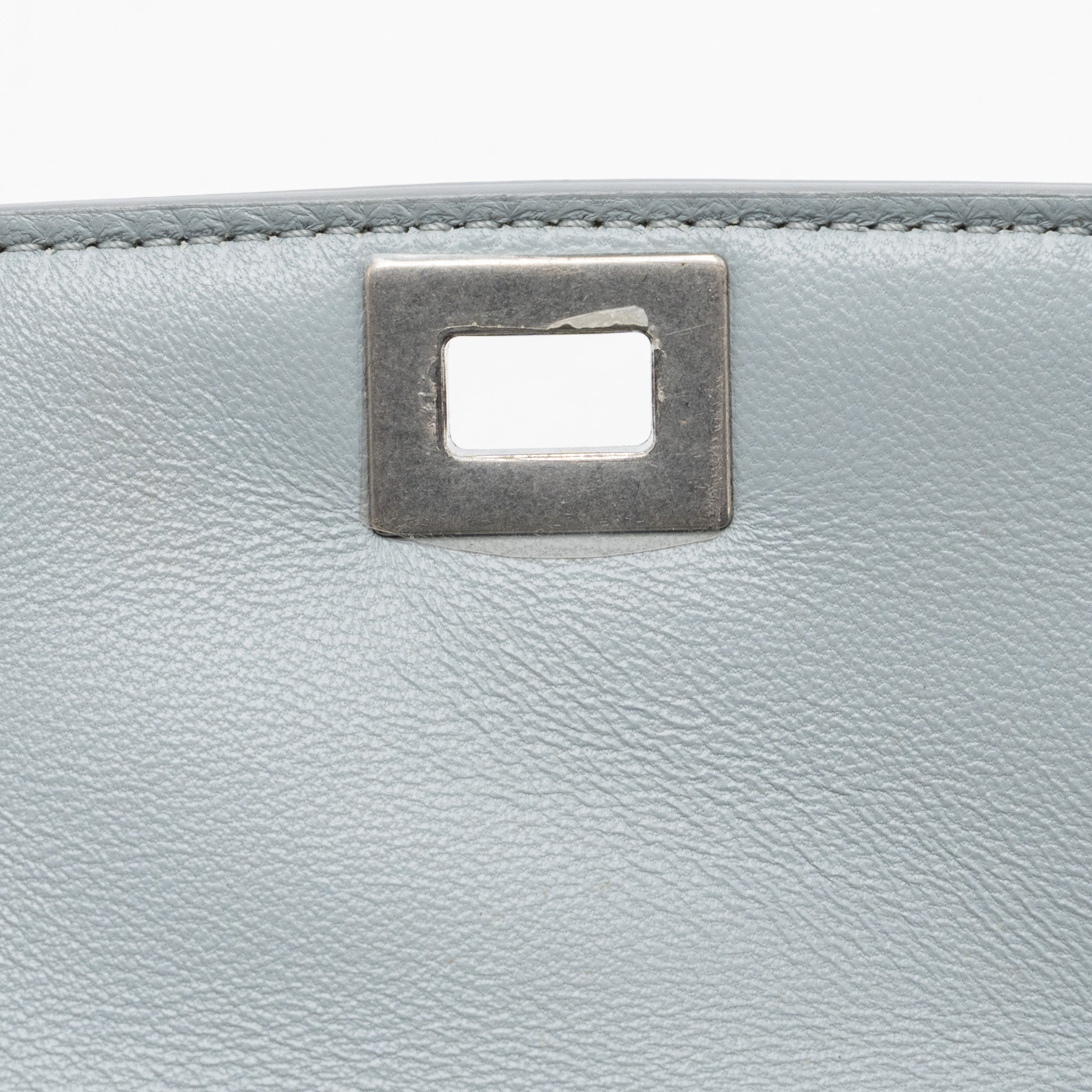 CELINE TEEN CLASSIC BAG BOX CALFSKIN LIGHT GREY SHW