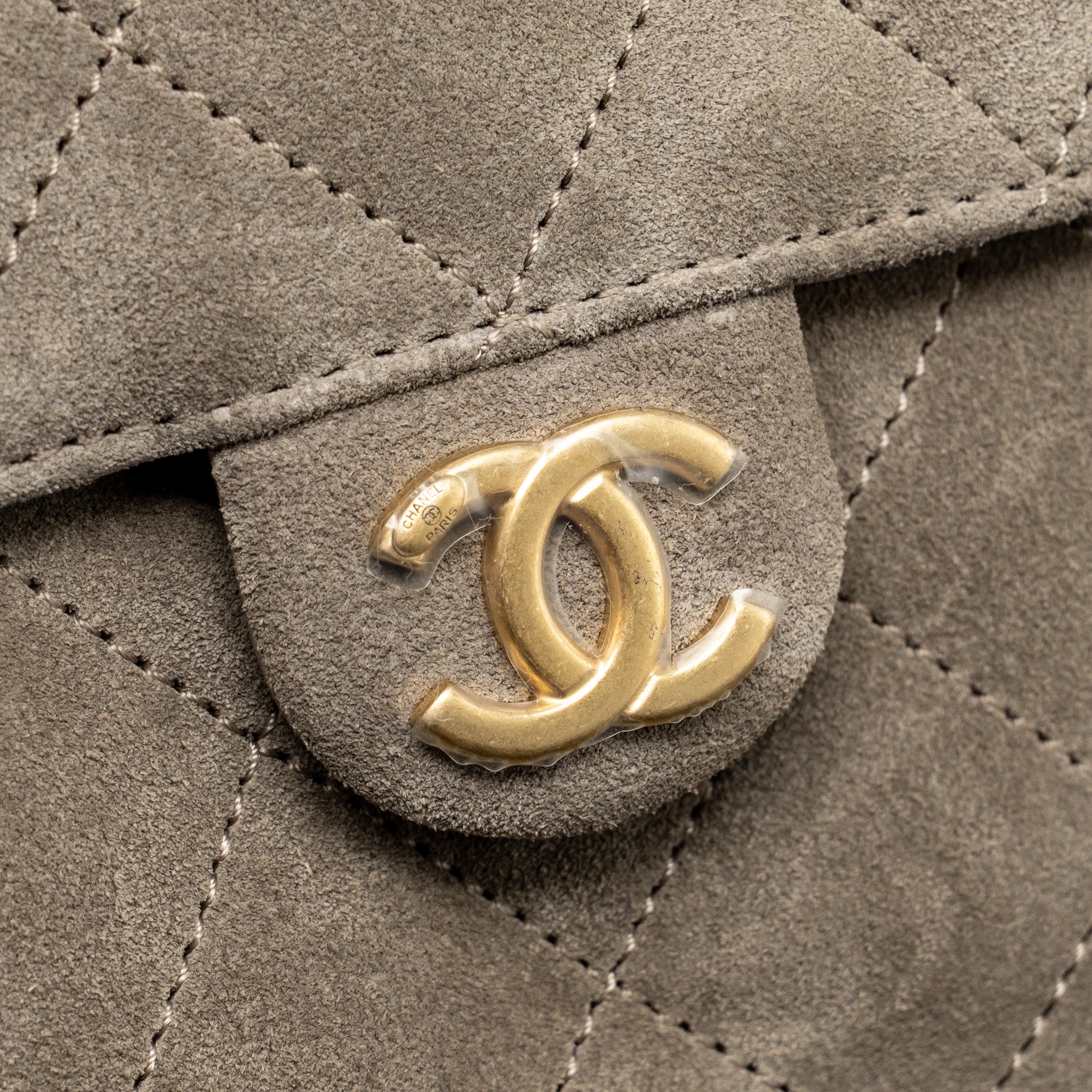 CHANEL SMALL 25 BAG SUEDE GREY GHW (MICROCHIP)