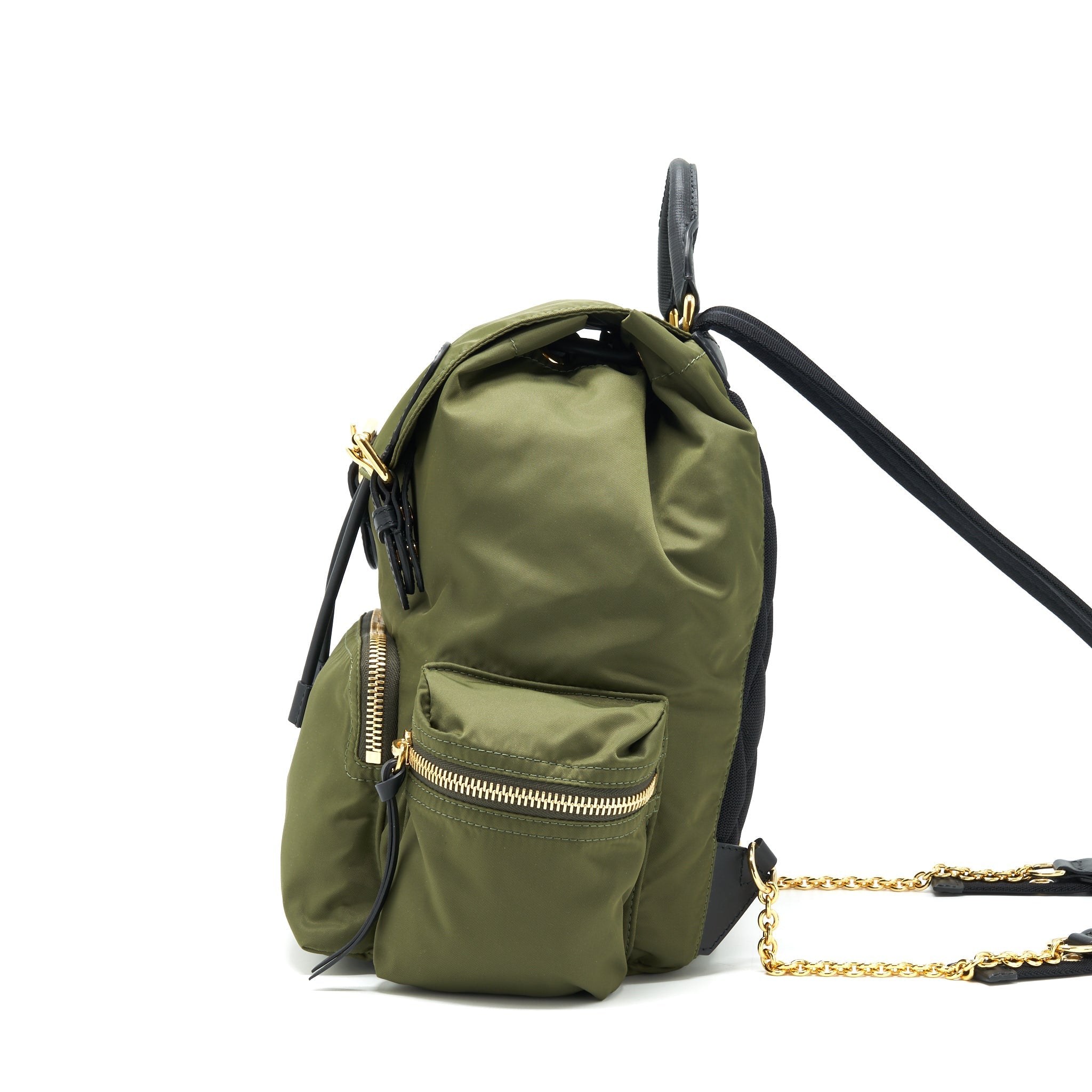 BURBERRY NYLON RUCKSACK BACKPACK GREEN GHW