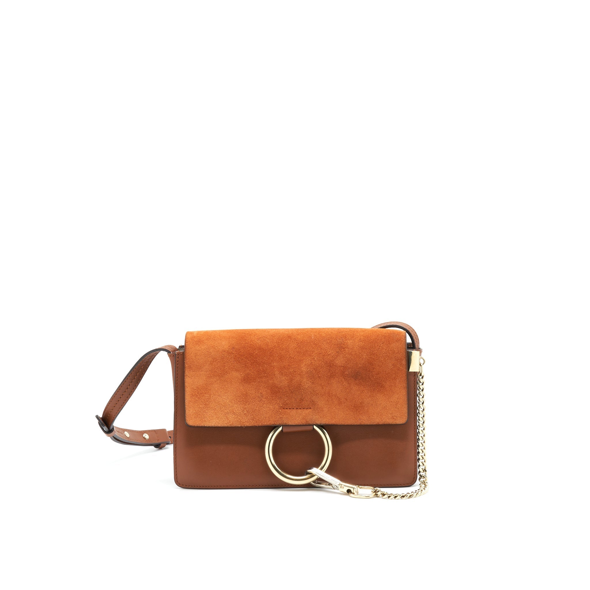 CHLOE FAYE SMALL SHOULDER BAG LIGHT BROWN