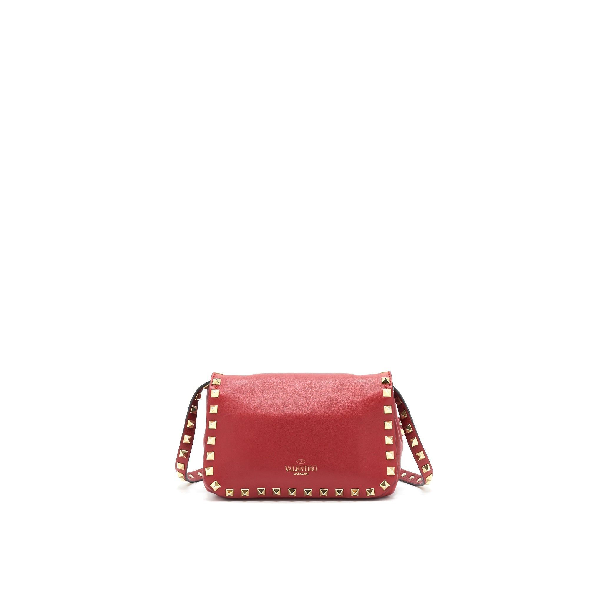VALENTINO ROCKSTUD MINI FLAP BAG RED