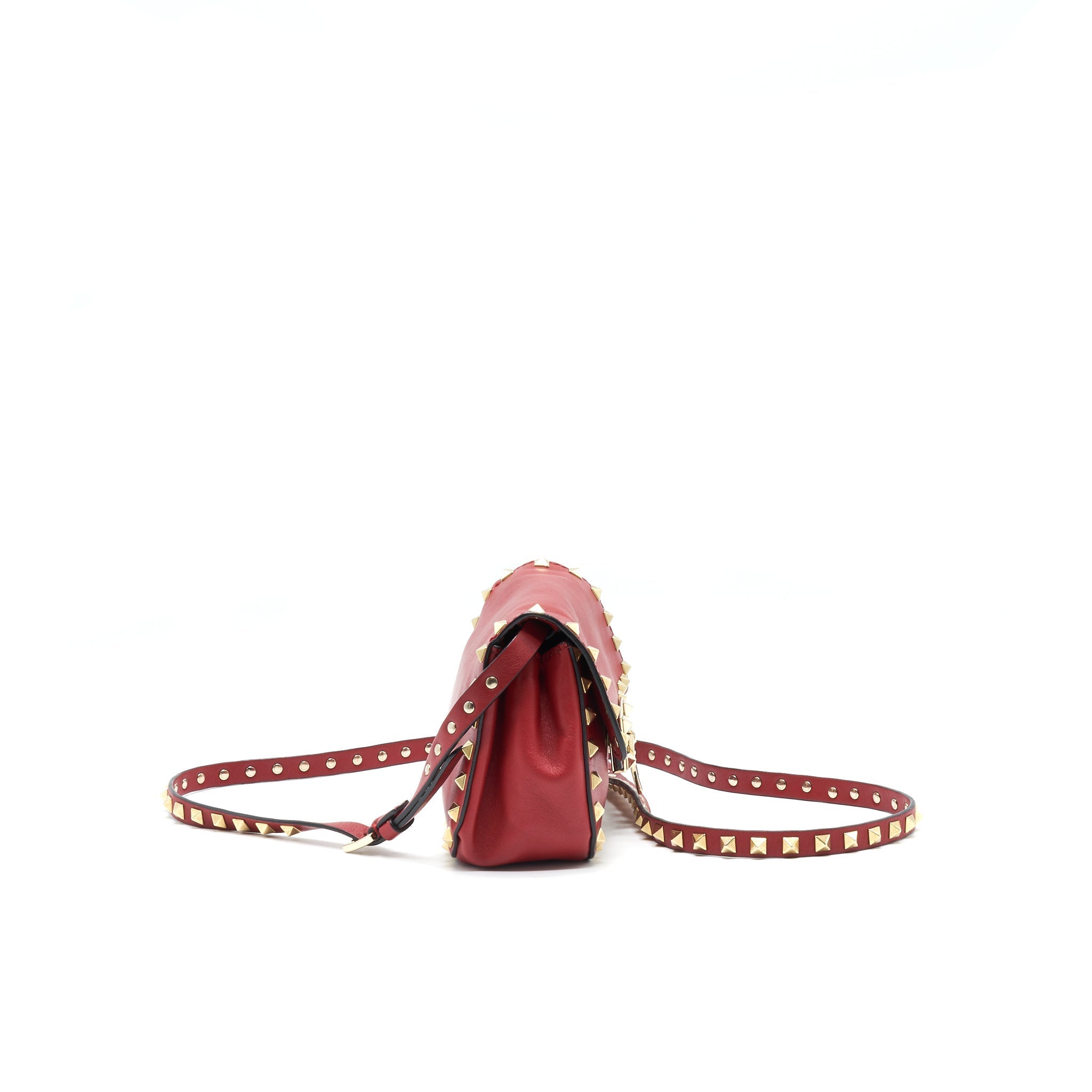 VALENTINO ROCKSTUD MINI FLAP BAG RED