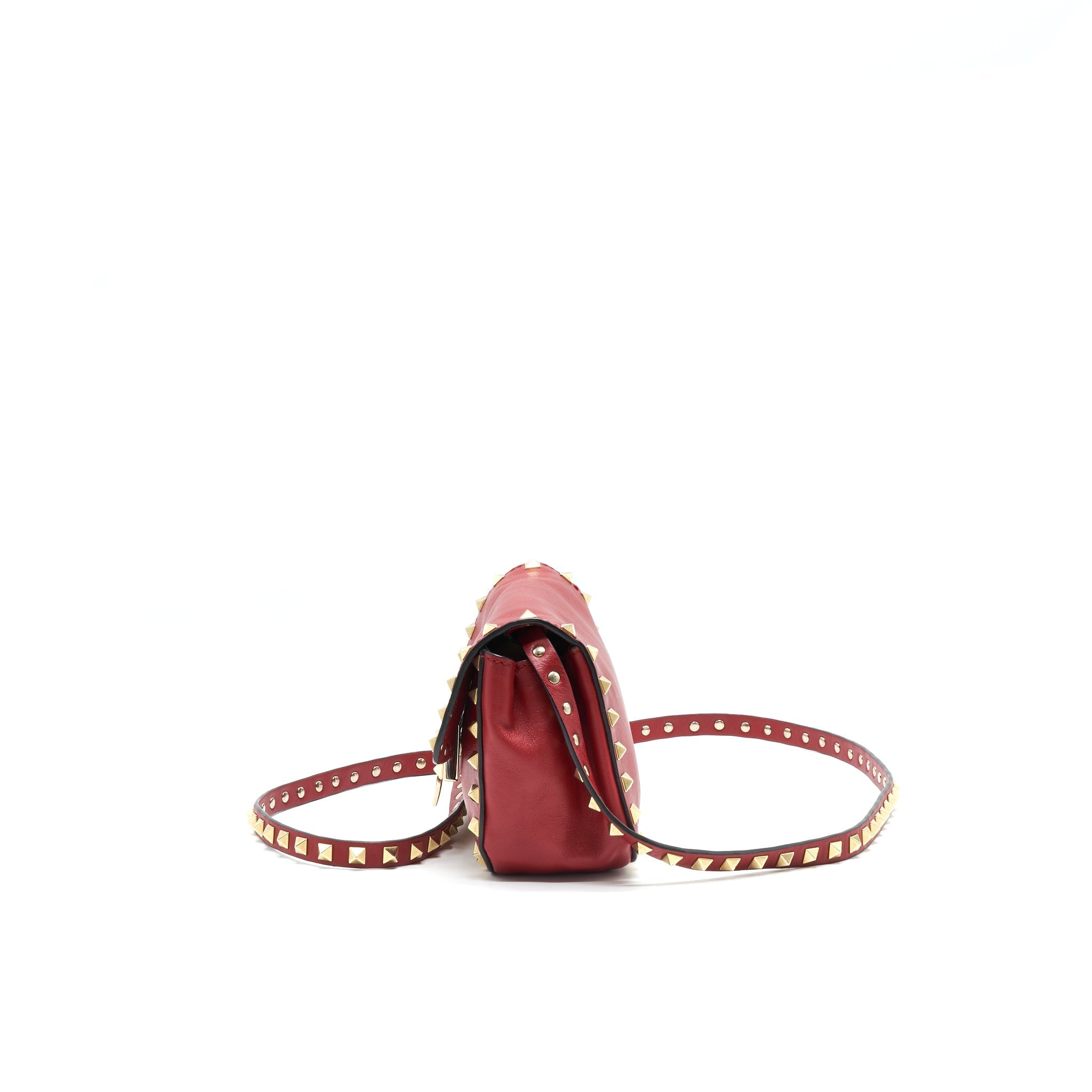 VALENTINO ROCKSTUD MINI FLAP BAG RED